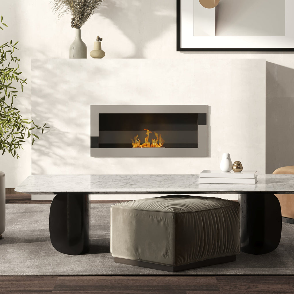 EasyComfort bio-ethanol haard 90 x 16 x 40 cm zilver