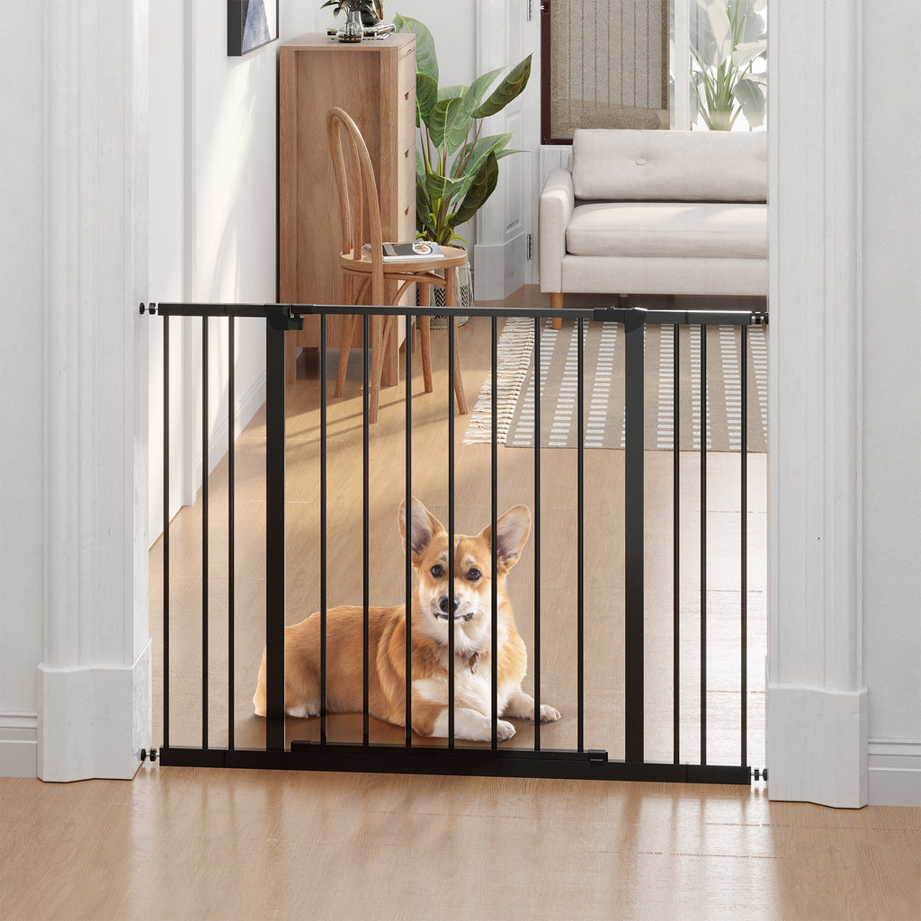 EasyComfort uitschuifbaar hondenhekje 76–107 x 76 cm, zwart