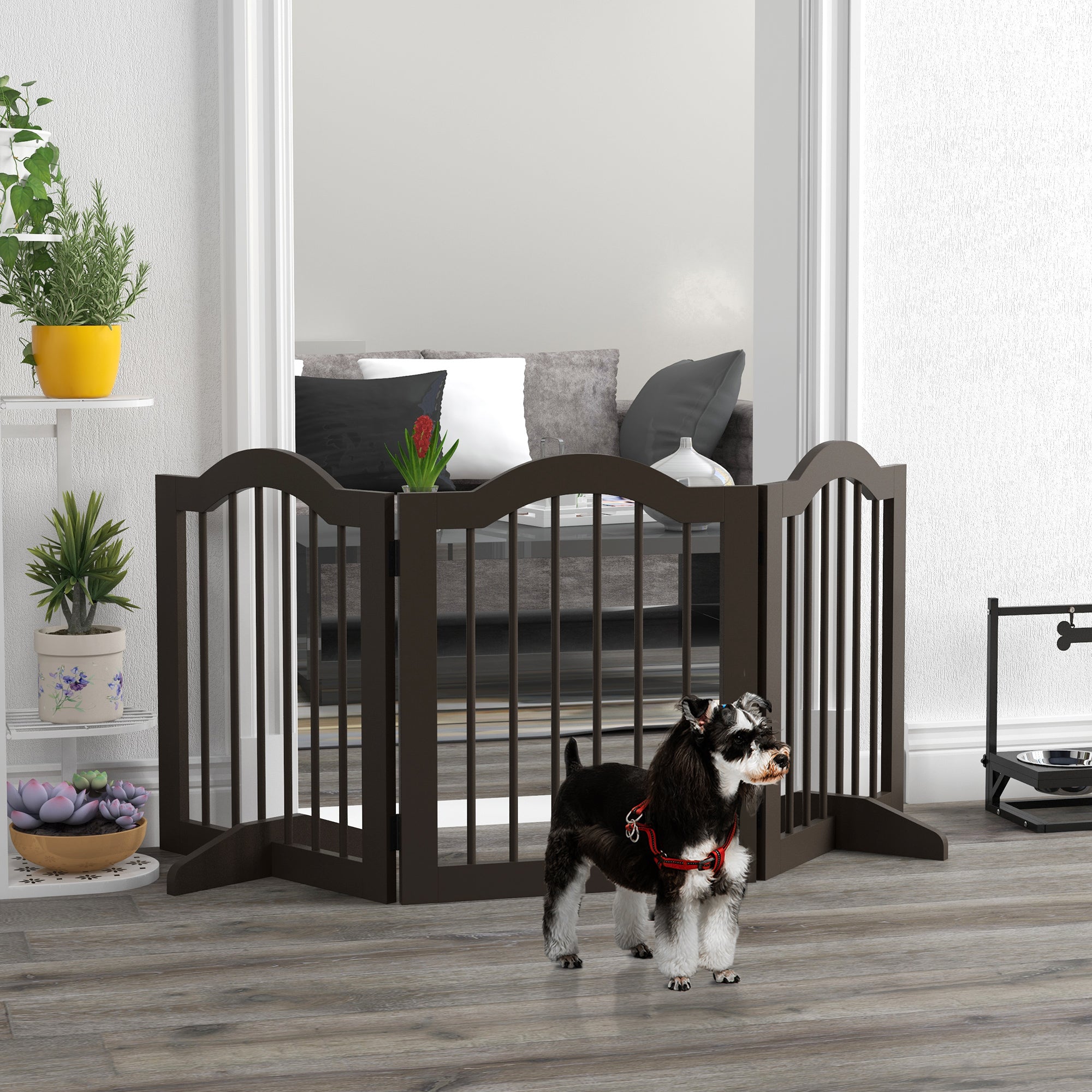 EasyComfort Cancellino hondenhek 3-secties hout 154.5x29.5x61cm
