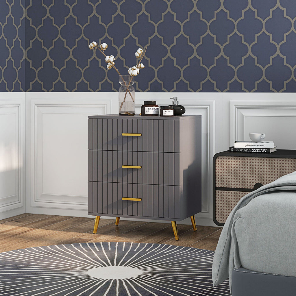 EasyComfort Ladekast 3 lades 60x40x71.5 cm goud/donkergrijs