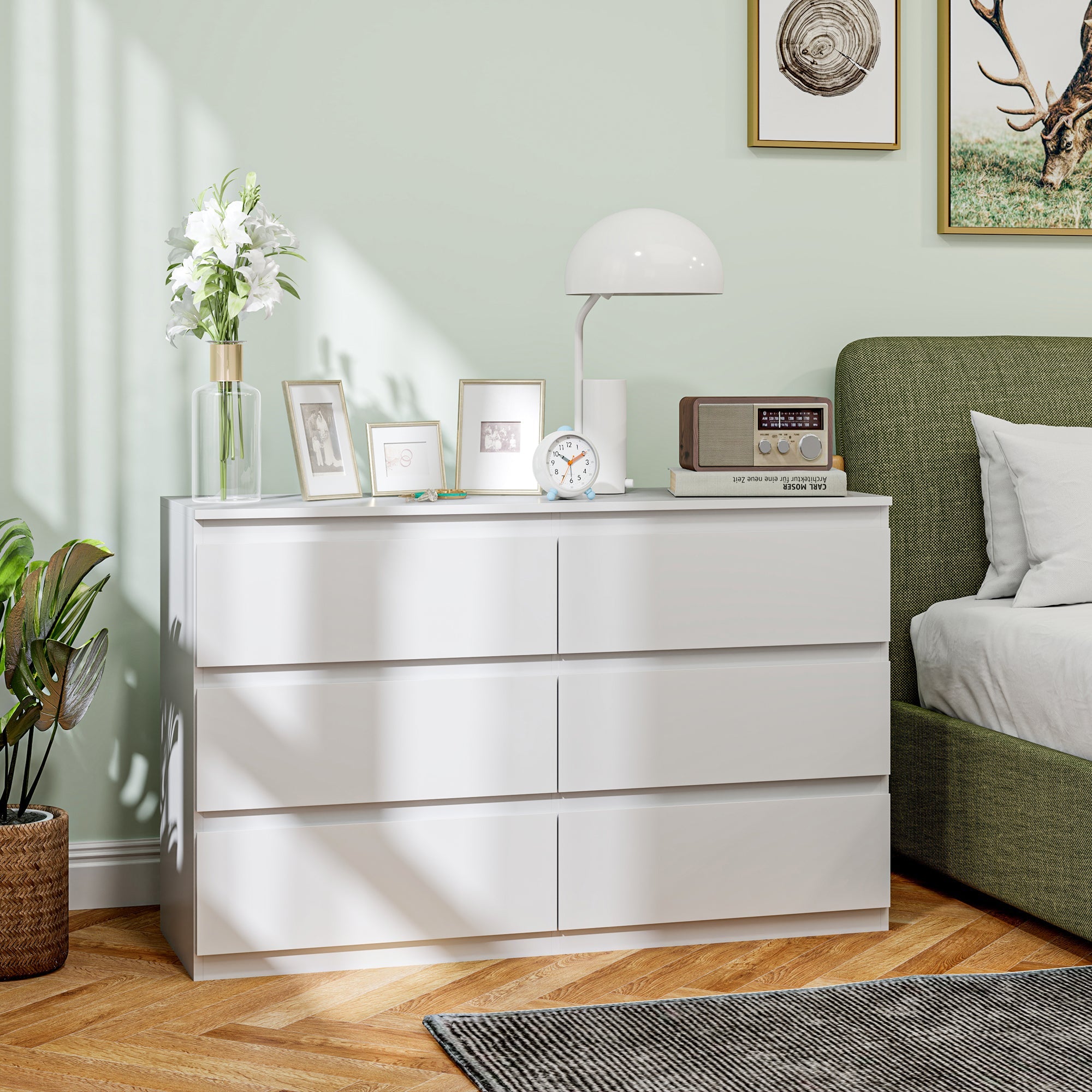 EasyComfort 6-ladenkast hout, 120x39x75 cm