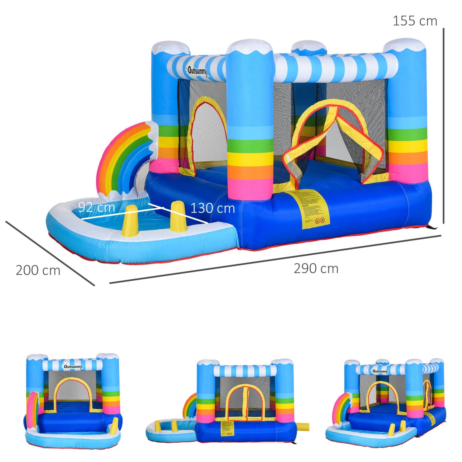 EasyComfort springkussen met trampoline en zwembad (incl. pomp)