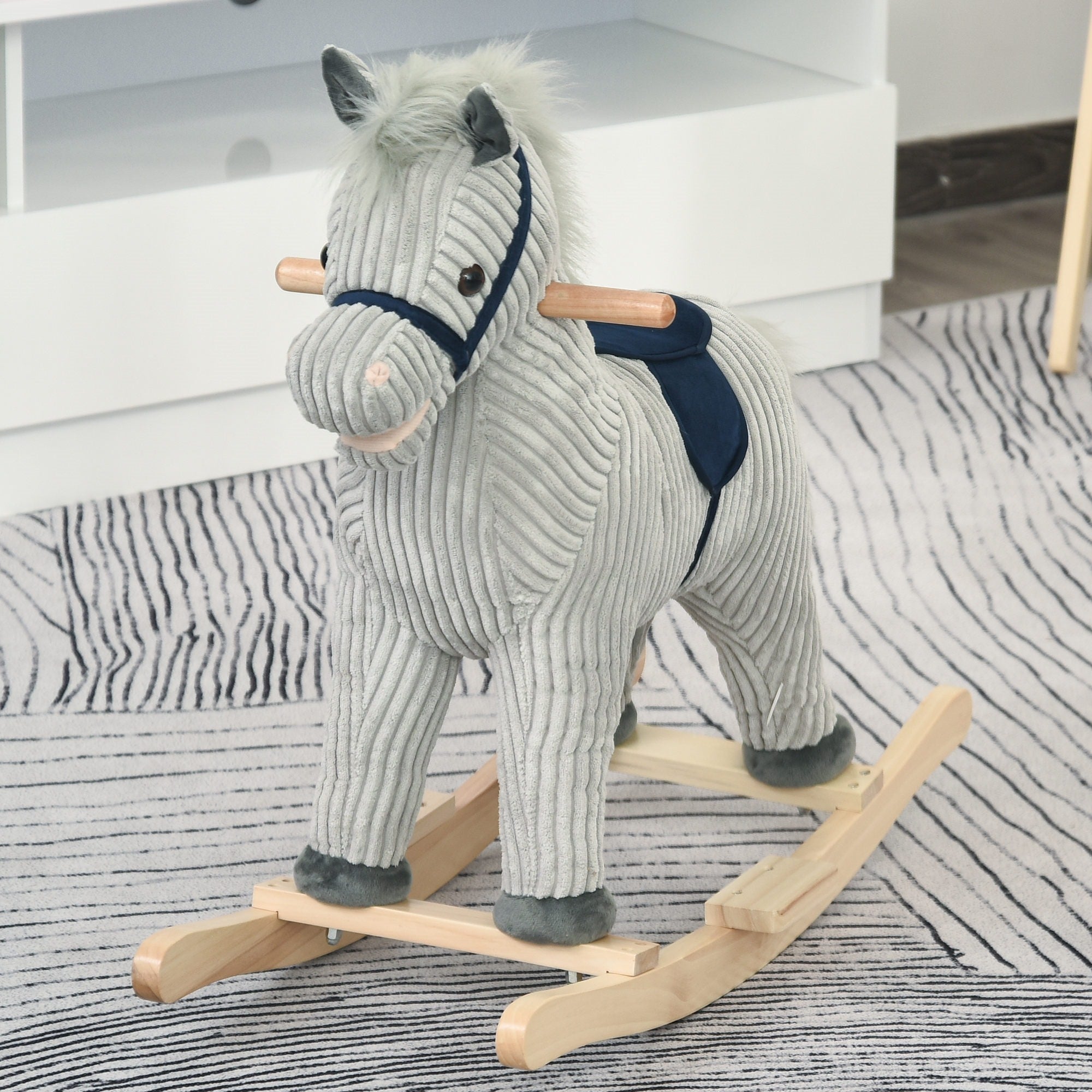 EasyComfort Cavallo schommelpaard voor kinderen 3–6 jaar, met geluid, 73x35x64 cm