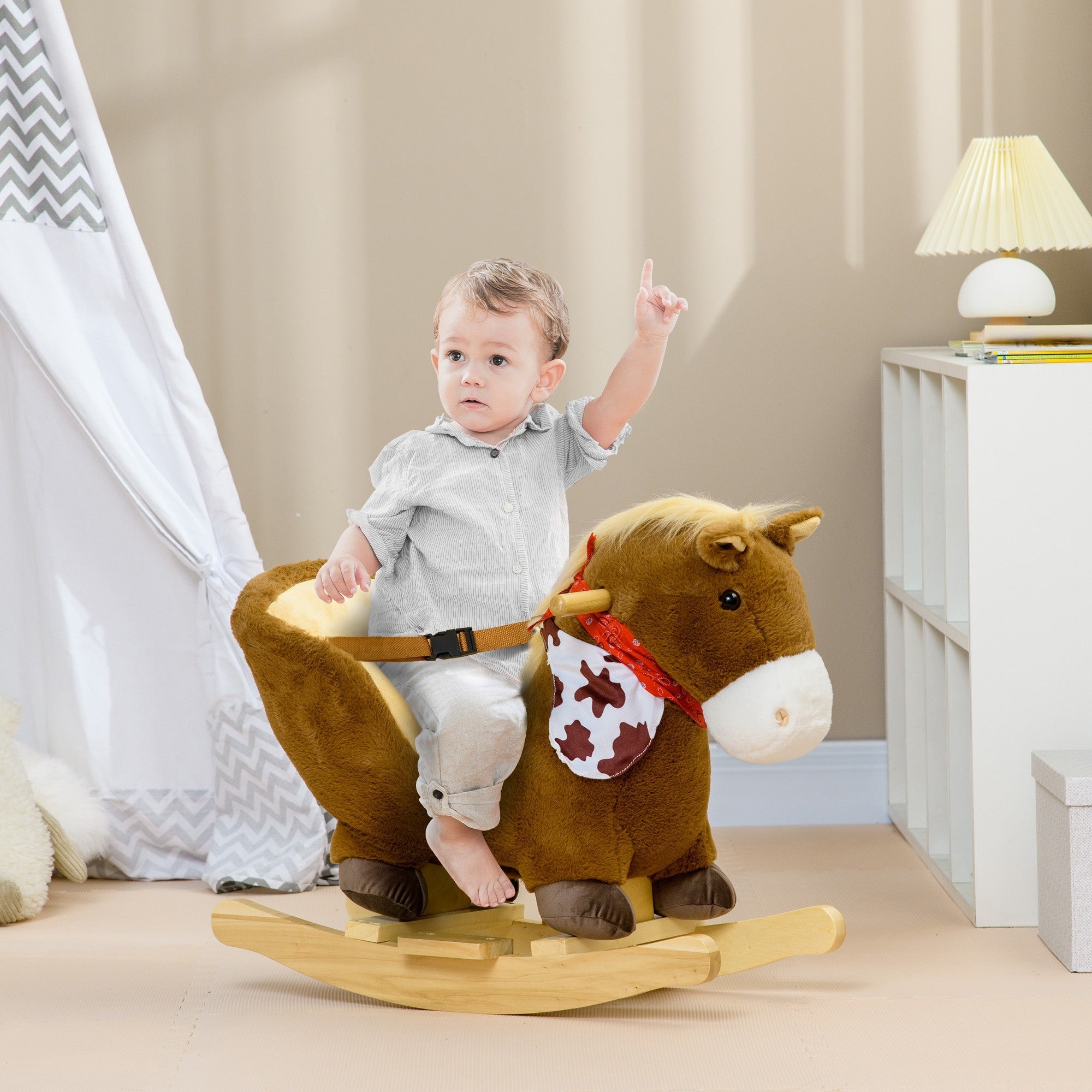 EasyComfort Cavallo Schommelpaard voor kinderen 18-36 maanden, 60x33x50 cm