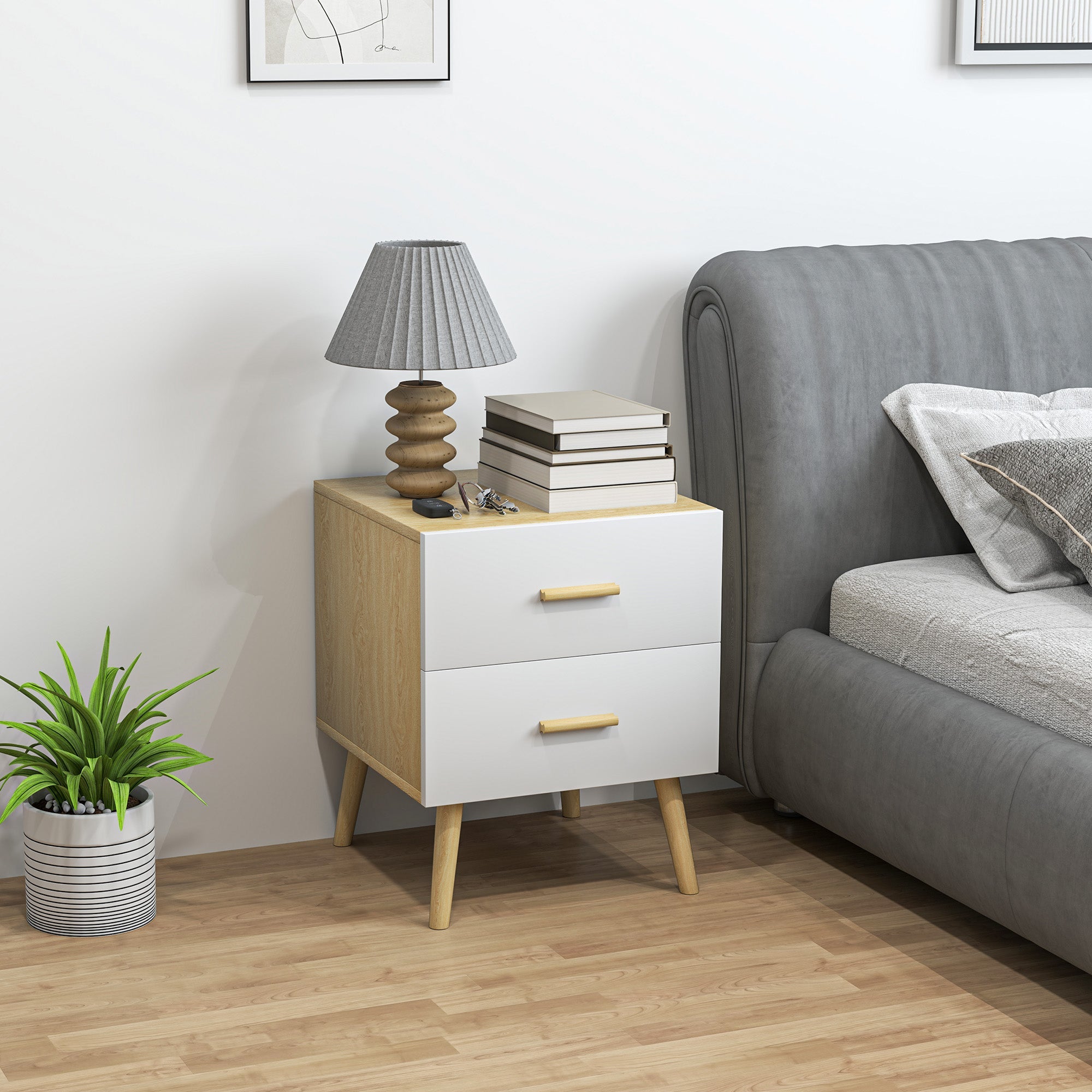 EasyComfort nachtkastje 2 laden 40x40x50 cm rovere
