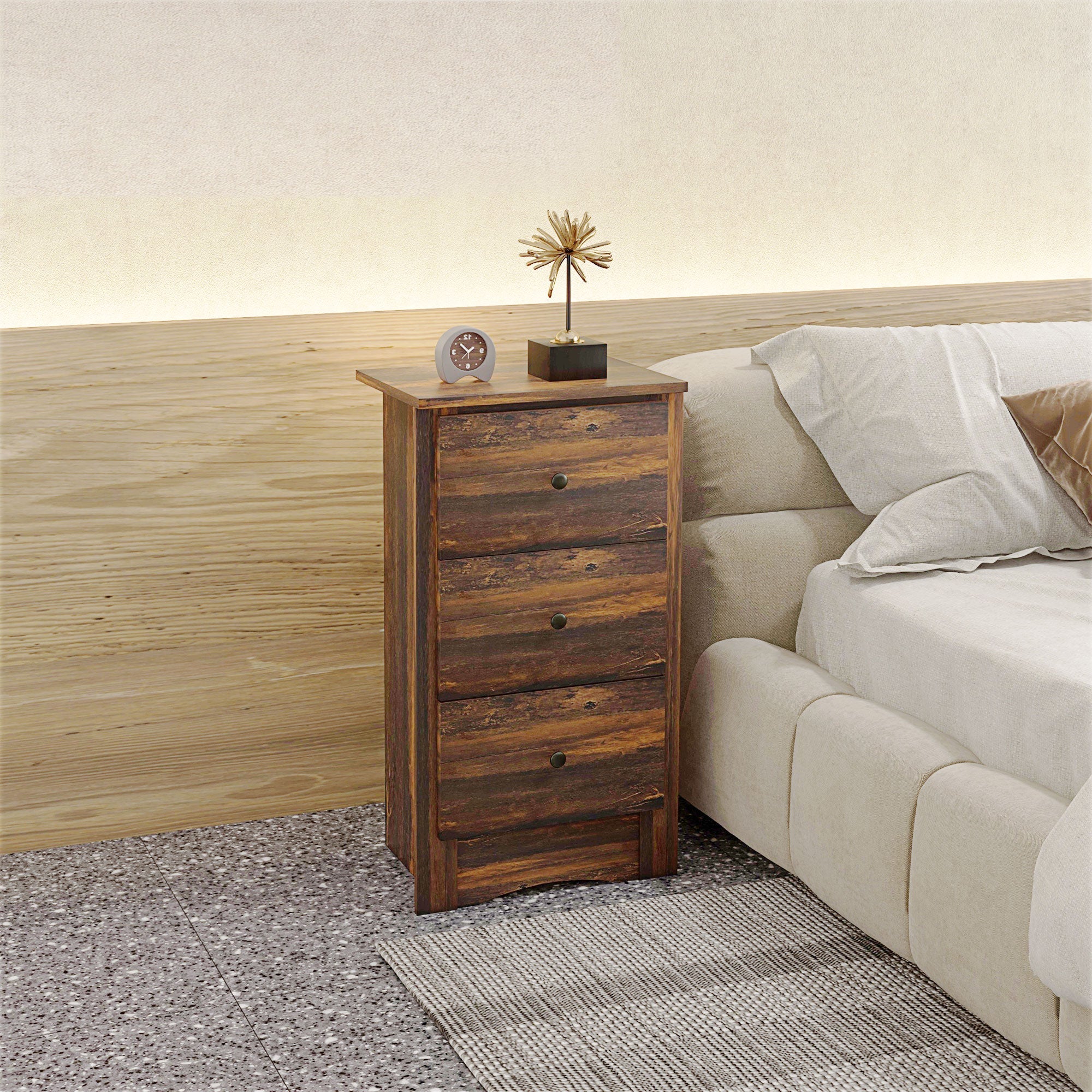 EasyComfort nachtkastje 3 lades 40x30x74 cm