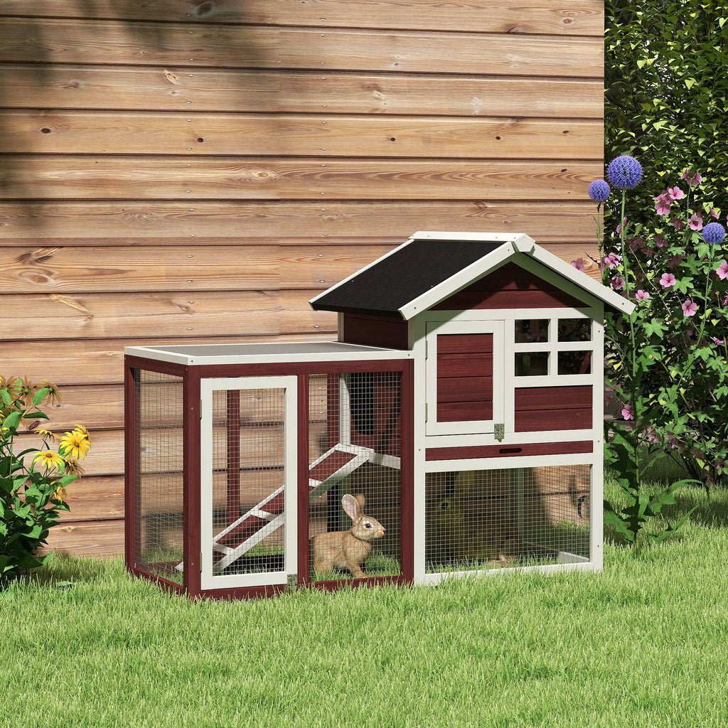 EasyComfort Konijnenhok buiten, hout, 122x62.6x92 cm