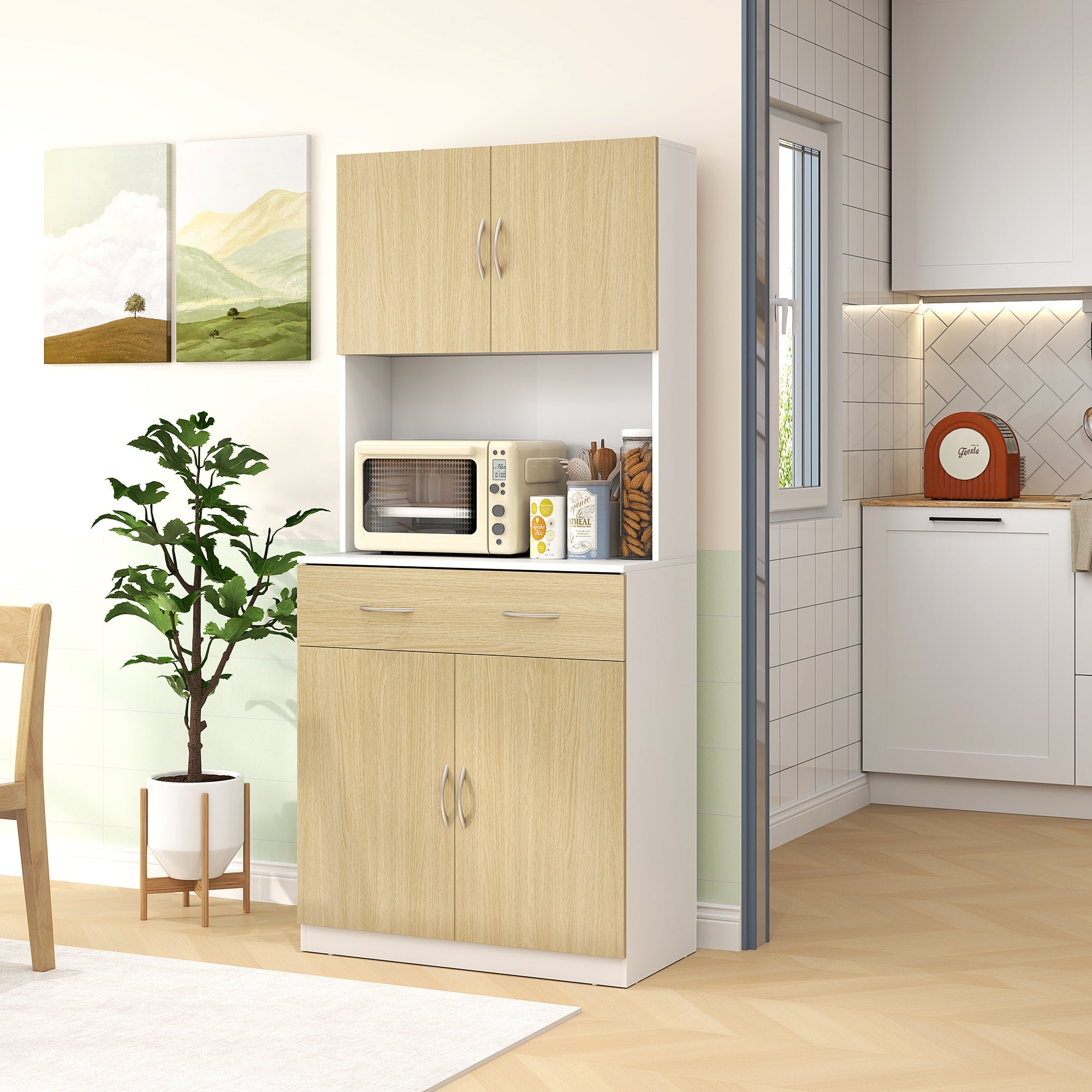 EasyComfort keukenkast met 2 deurskasten en lade 80x40x180 cm