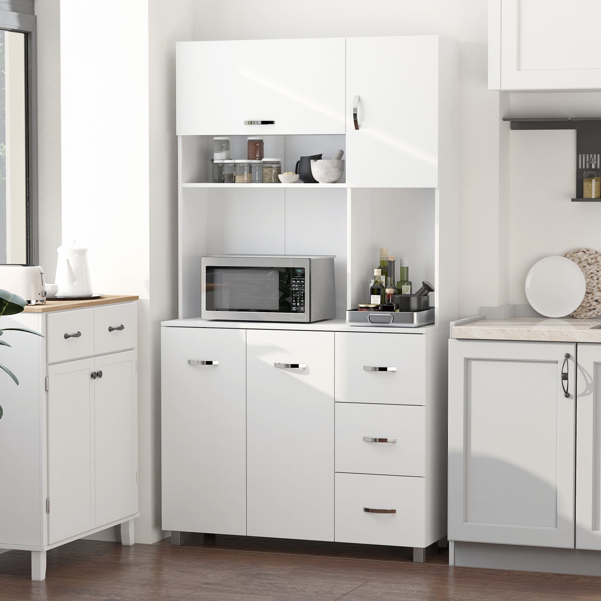 EasyComfort hoge keukenkast met lades en kasten 100x39.5x183.5cm