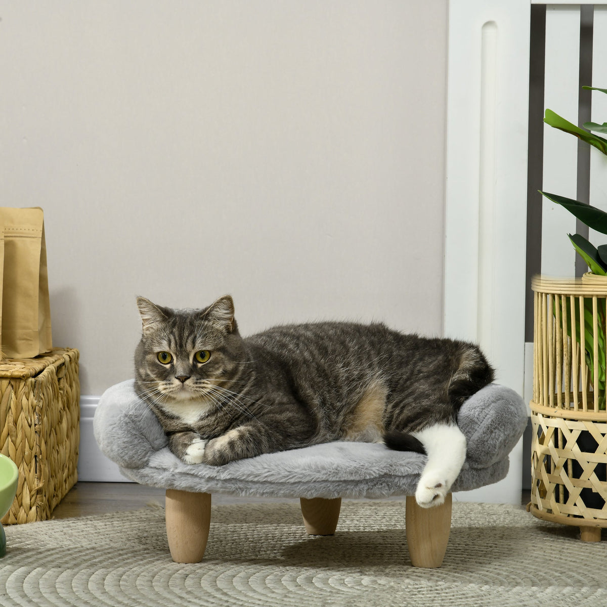 EasyComfort Bankje voor honden en katten 47x40x20 cm, grijs