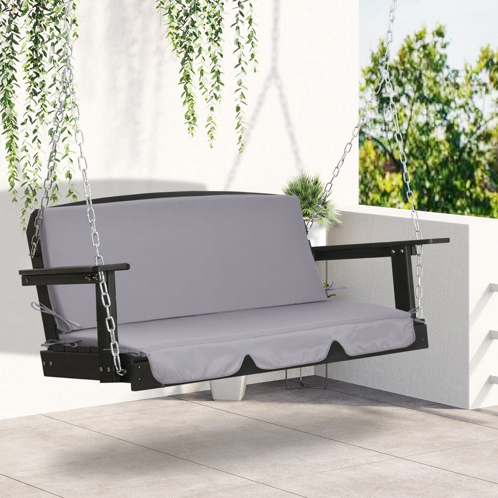 EasyComfort kussenset voor schommelbank 3-zits 2-delig 130x45x5 cm grijs