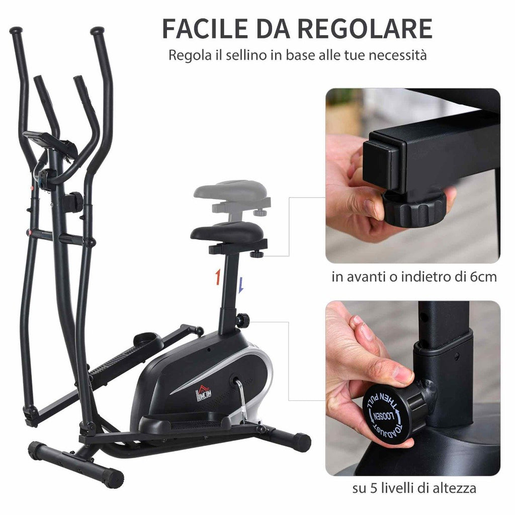 EasyComfort Cyclette elliptische trainer met 8 weerstandsniveaus