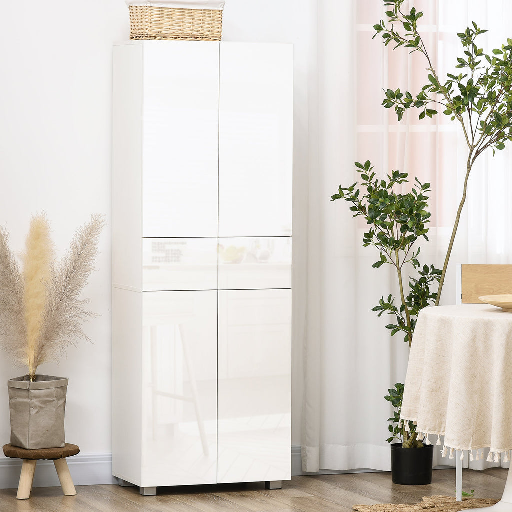 EasyComfort keukenkast met 4 deuren en 2 lades, 60x35x170 cm, wit hoogglans