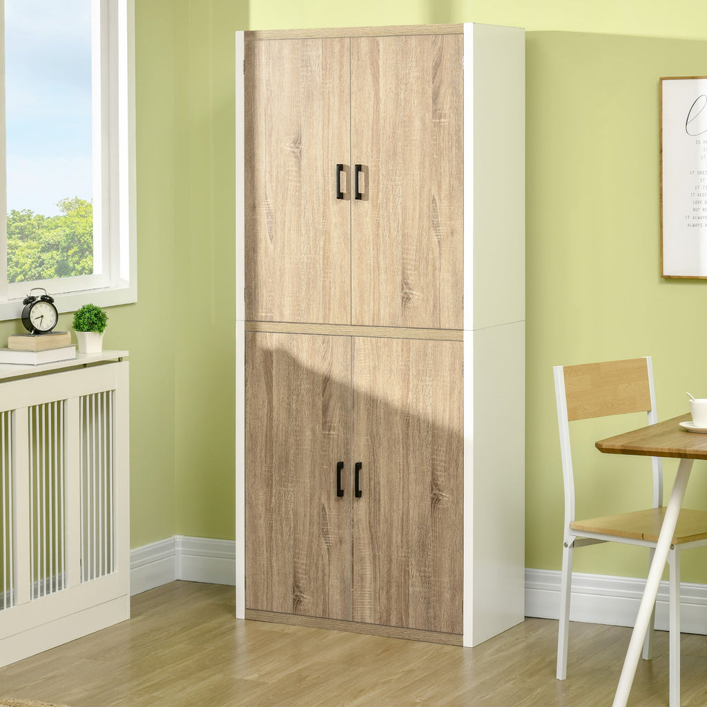 EasyComfort keukenkast MDF 80x40x182 cm – 4 deuren, 4 verstelbare planken