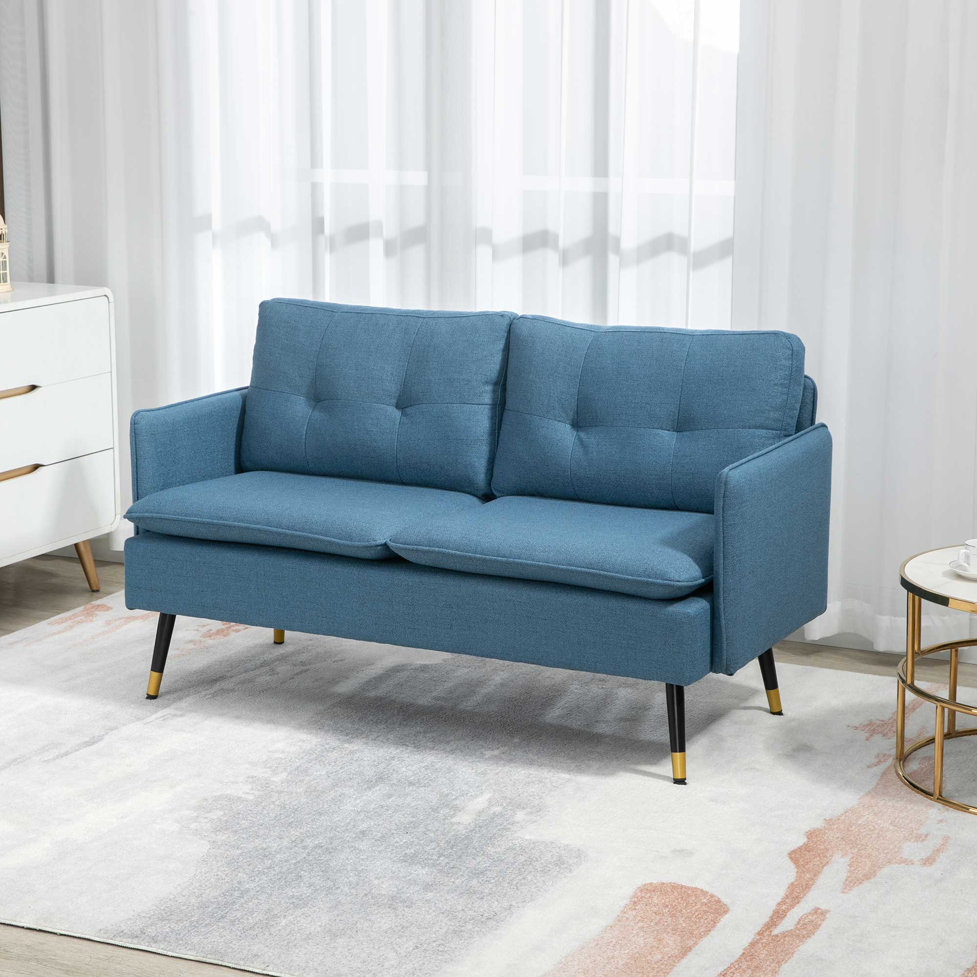 EasyComfort Divano 2-zits bank 139x68x80 cm, donkerblauw