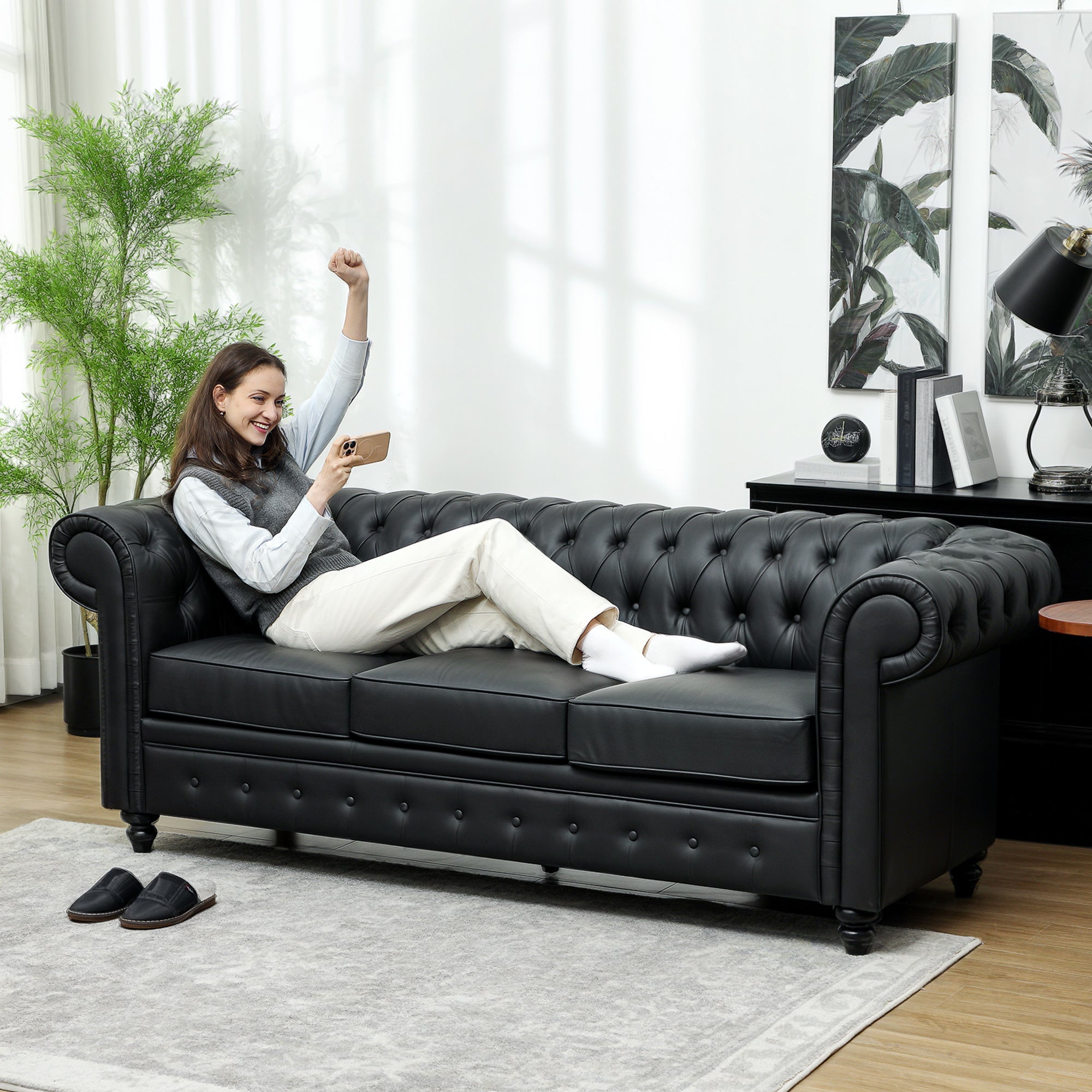 EasyComfort Divano 3-zits Chesterfield bank 213x86x79 cm