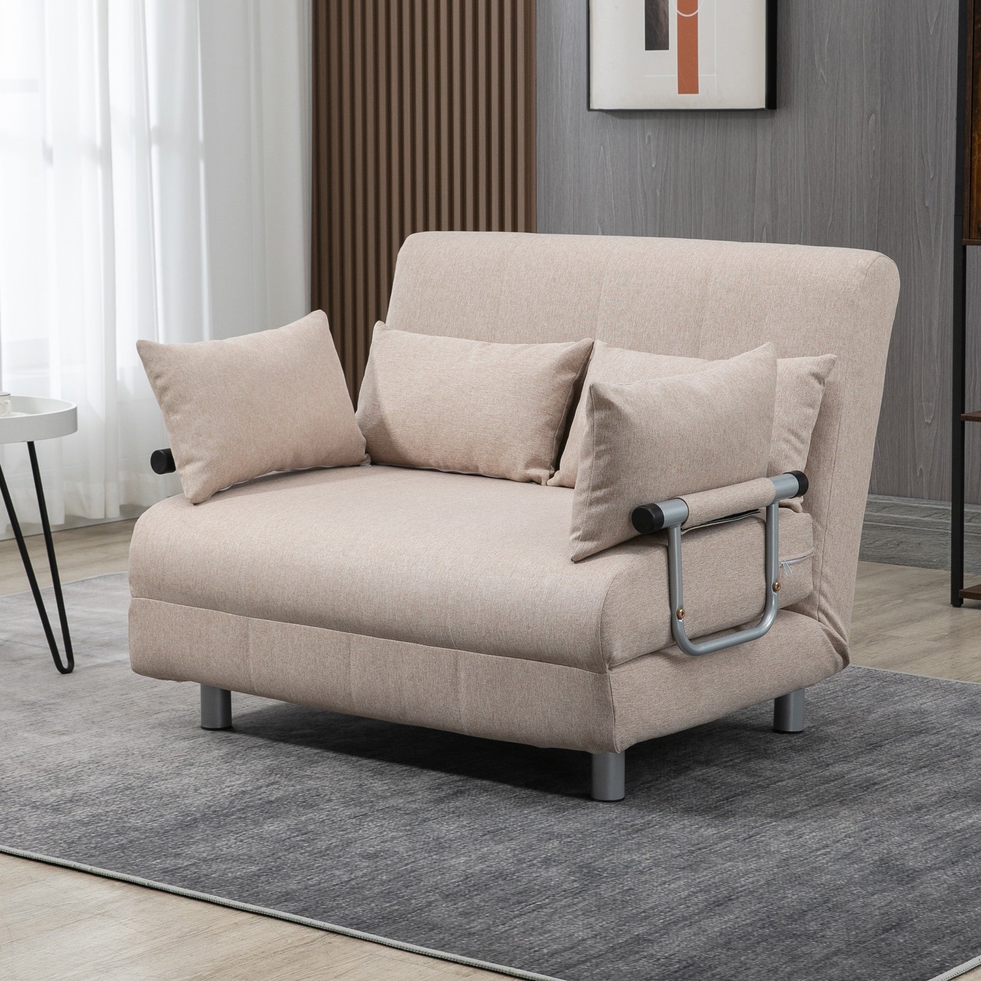 EasyComfort Divano Letto 2-zits slaapbank 3-in-1, 102x82x81 cm, beige