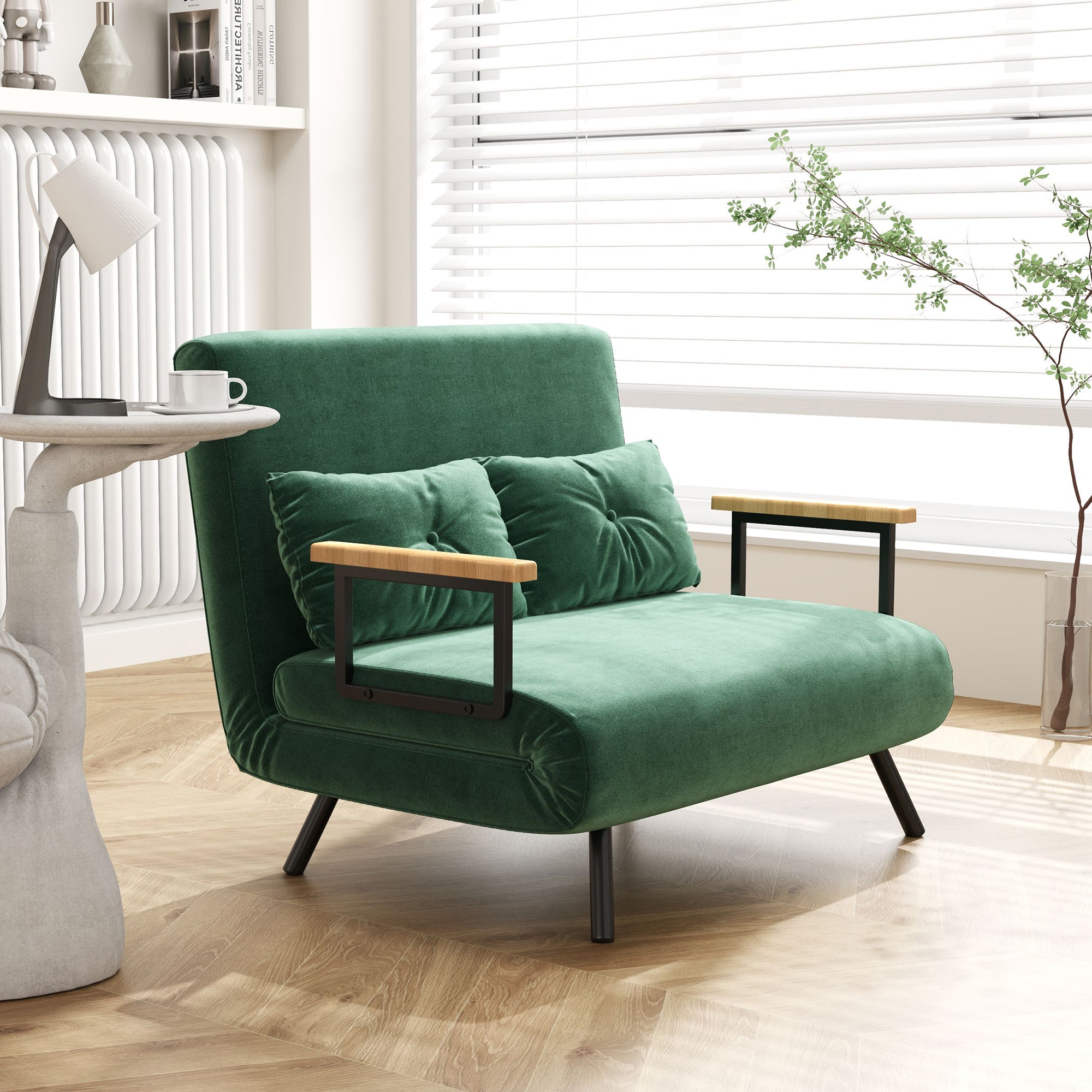 EasyComfort 3-in-1 slaapbank, verstelbare rugleuning, 102x73x81 cm, groen