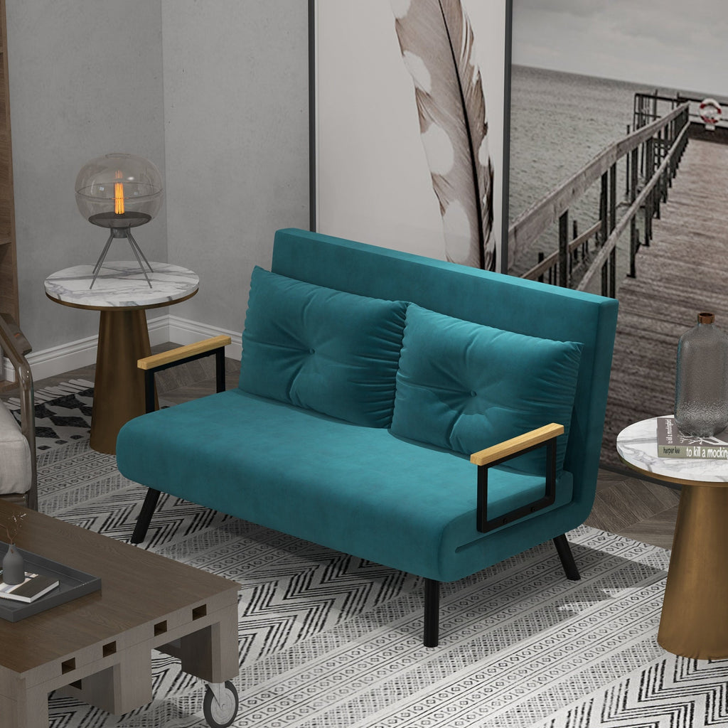 EasyComfort 3-in-1 slaapbank tweepersoons, 5-standen verstelbare rug, watergroen