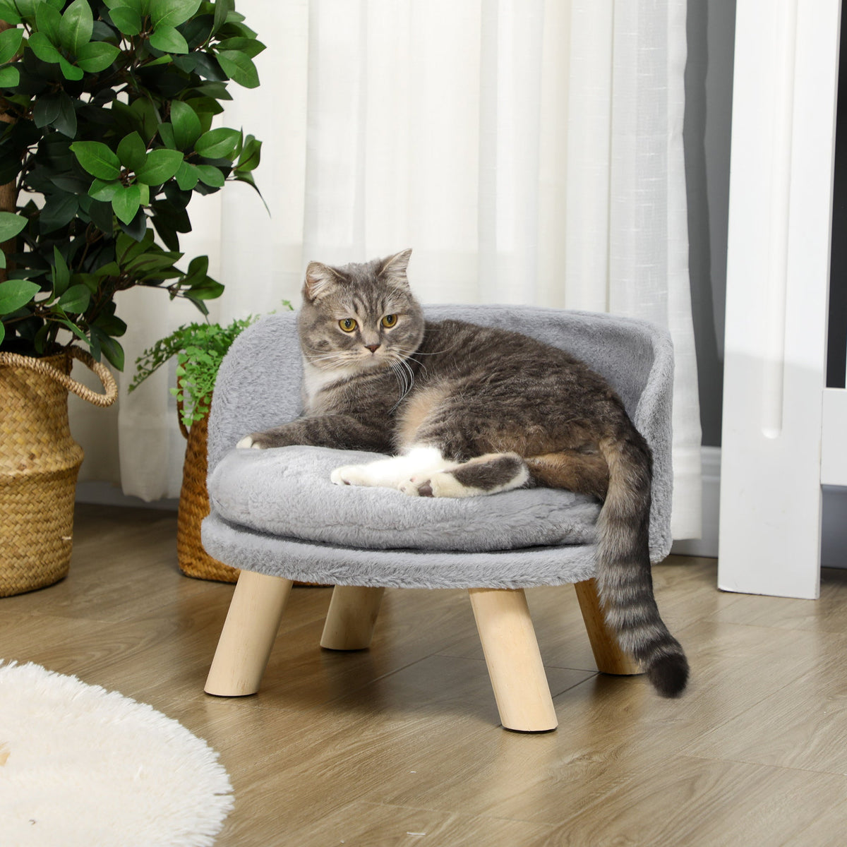 EasyComfort Huisdierbankje rond Ø40,5 cm, grijs