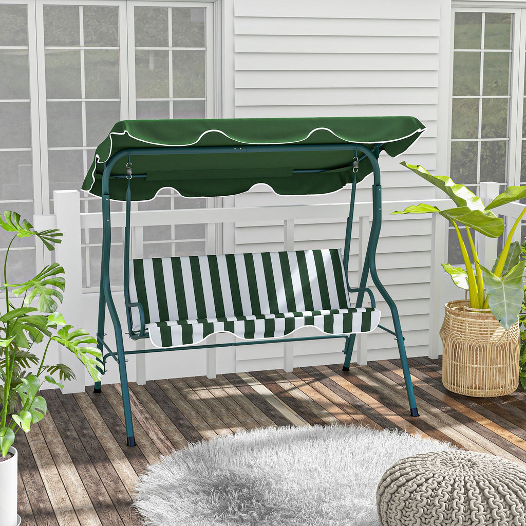 EasyComfort Dondolo 3-persoons tuinschommel 170x110x153 cm groen/wit