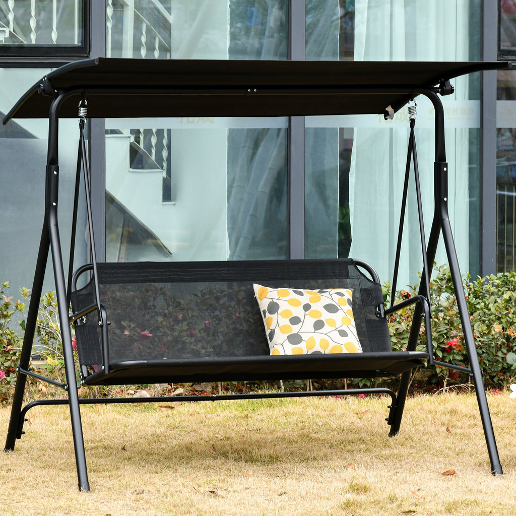 EasyComfort 3-zits tuinschommel met verstelbare zonnekap 200 kg