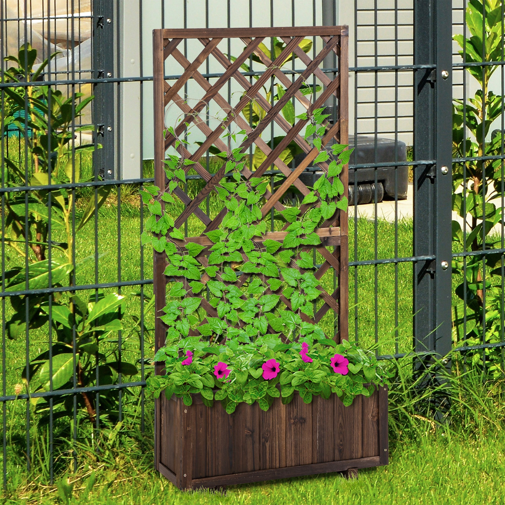 EasyComfort Fioriera da Esterno buitenplantenbak met spalier 72.5x31.5x149.5 cm
