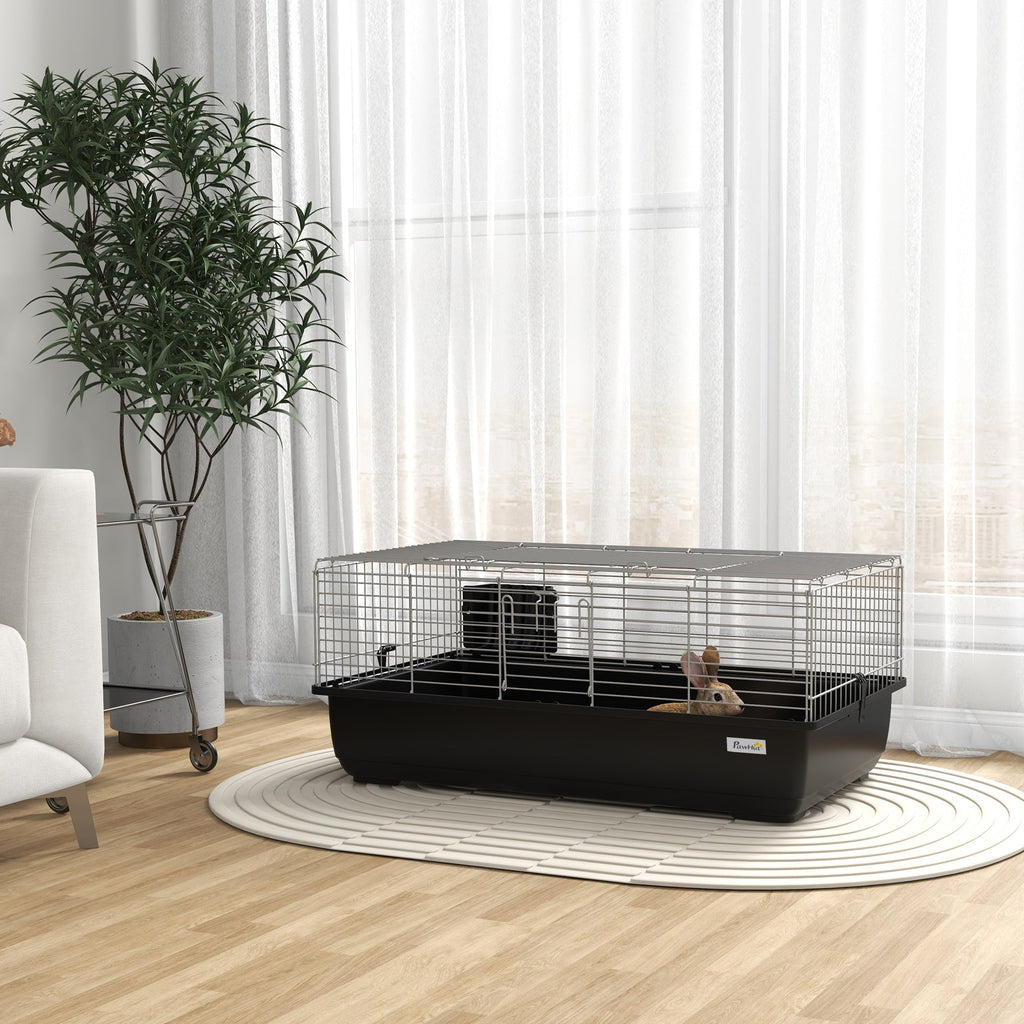 EasyComfort Konijnenkooi 2-deurs, met uitneembaar bakje, 100x55x41 cm