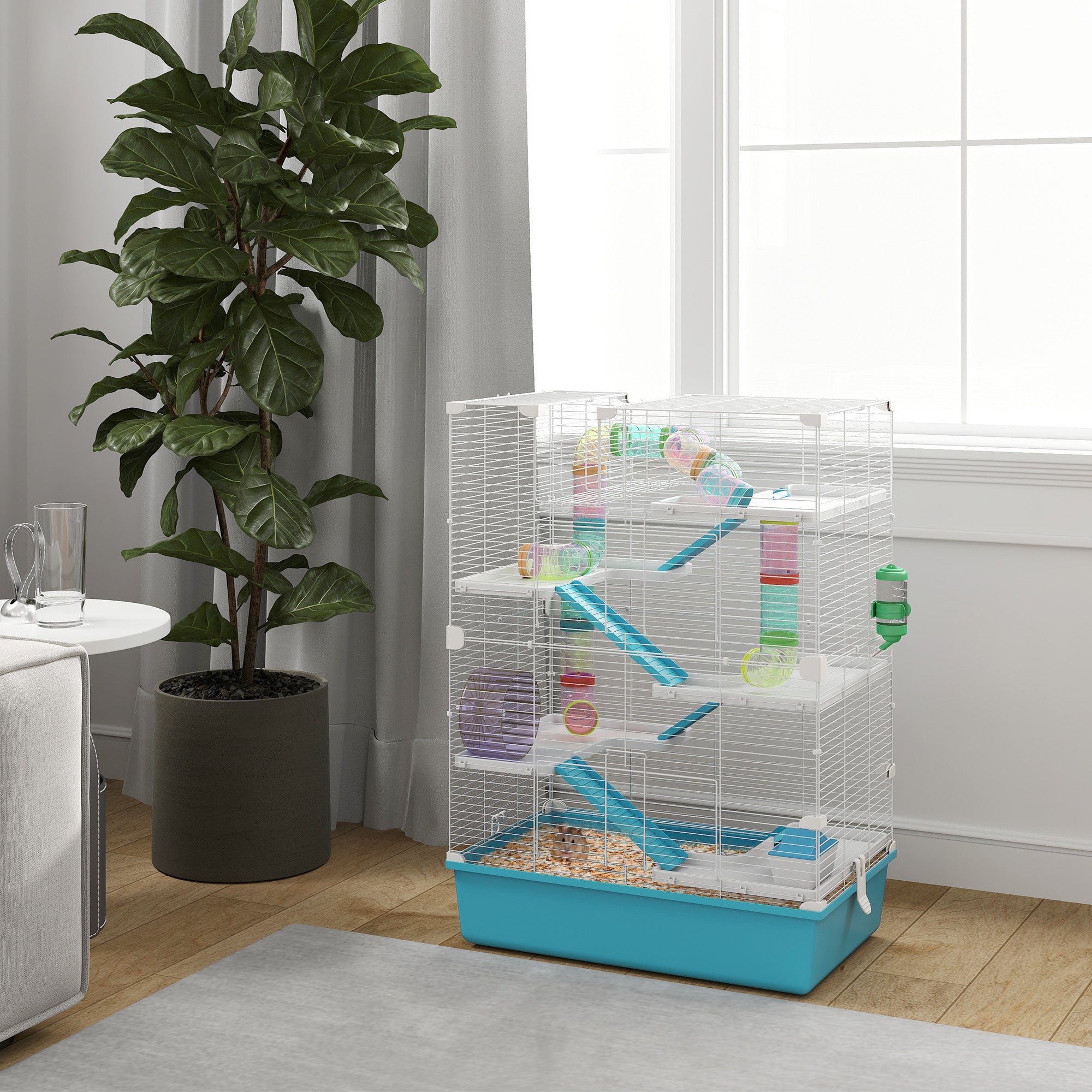 EasyComfort Hamsterkooi 6 niveaus met tunnels en accessoires