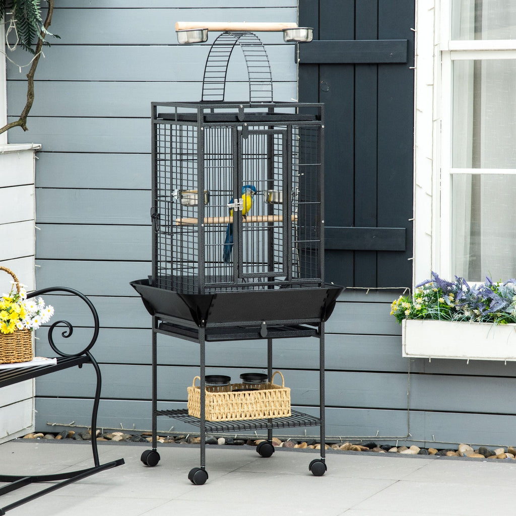 EasyComfort Vogelkooi voor parkieten 62.5x62.5x156 cm, 2 zitstokken en boogladder
