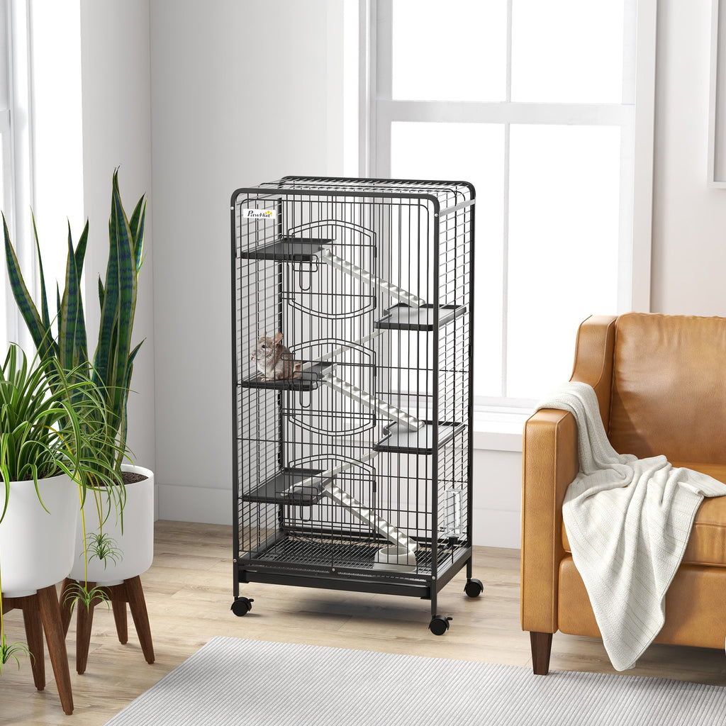 EasyComfort Kooi voor kleine dieren met wielen 61.5x44x131 cm