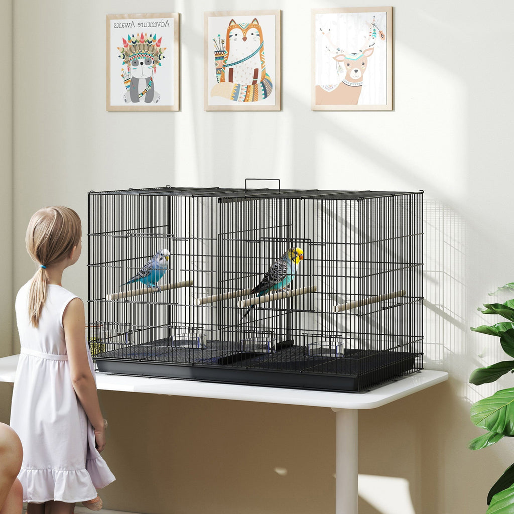 EasyComfort vogelkooi met tussenschot en onderplank 94x57x57 cm
