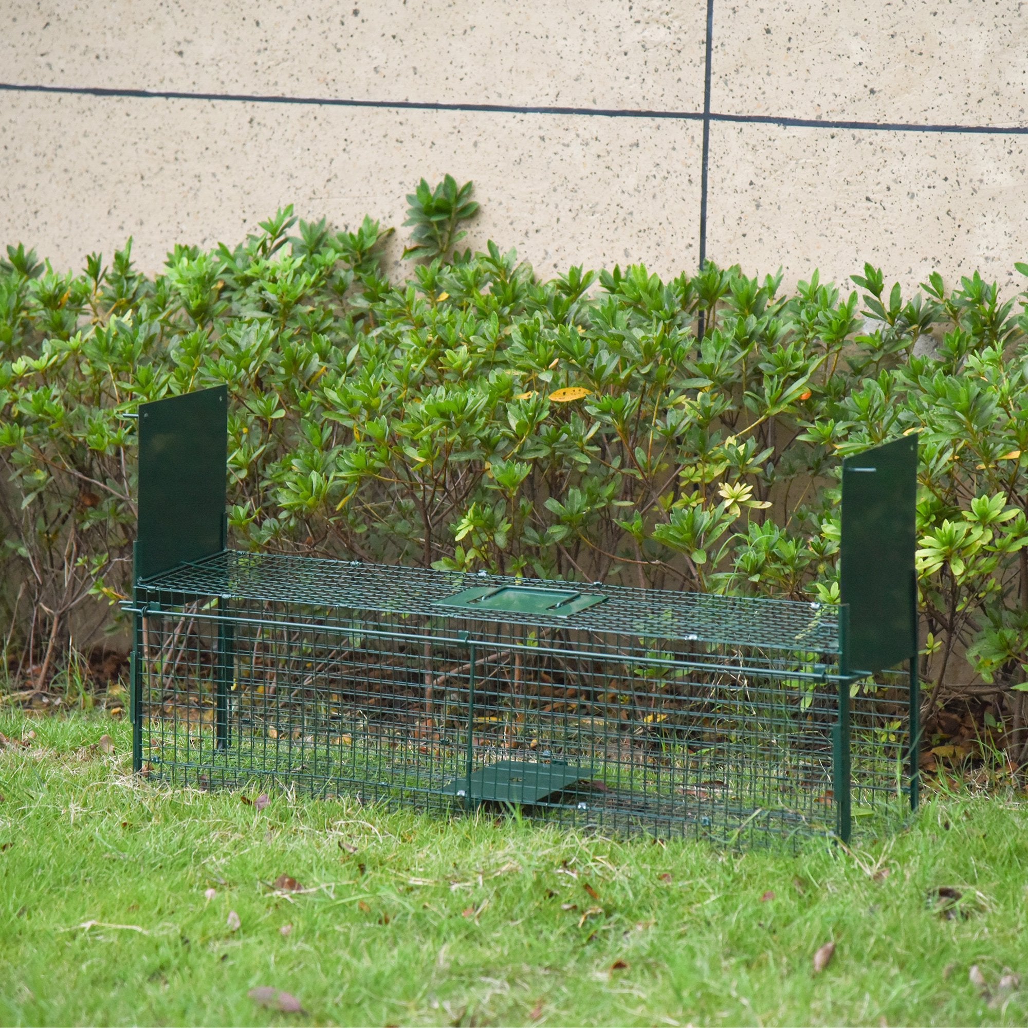 EASYCOMFORT Trap Cage for Live Animals with Double Door, Trap for Rabbits, Cats and Small Animals, 100x25x28cm