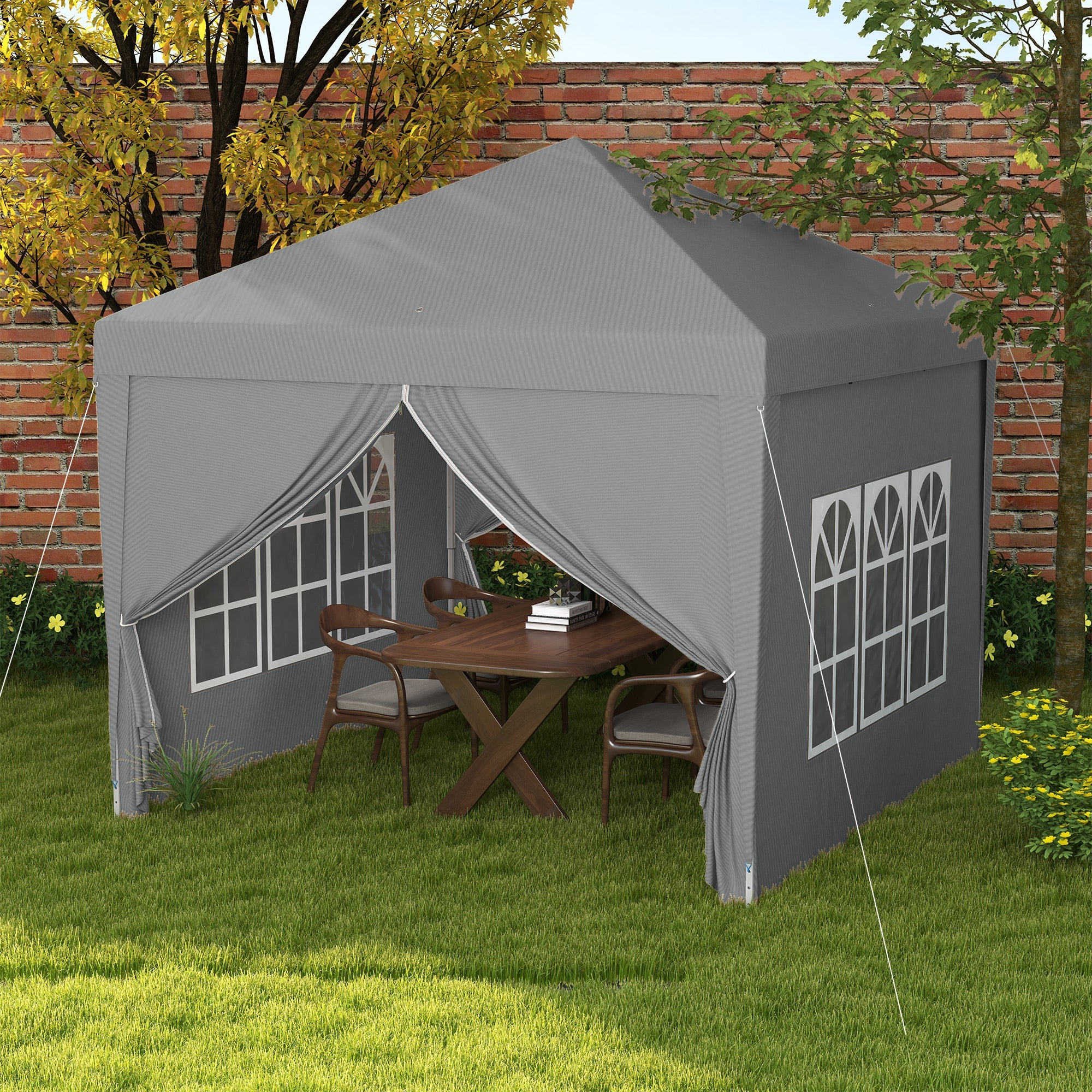 EasyComfort 3x3 m opvouwbare gazebo met 4 zijpanelen