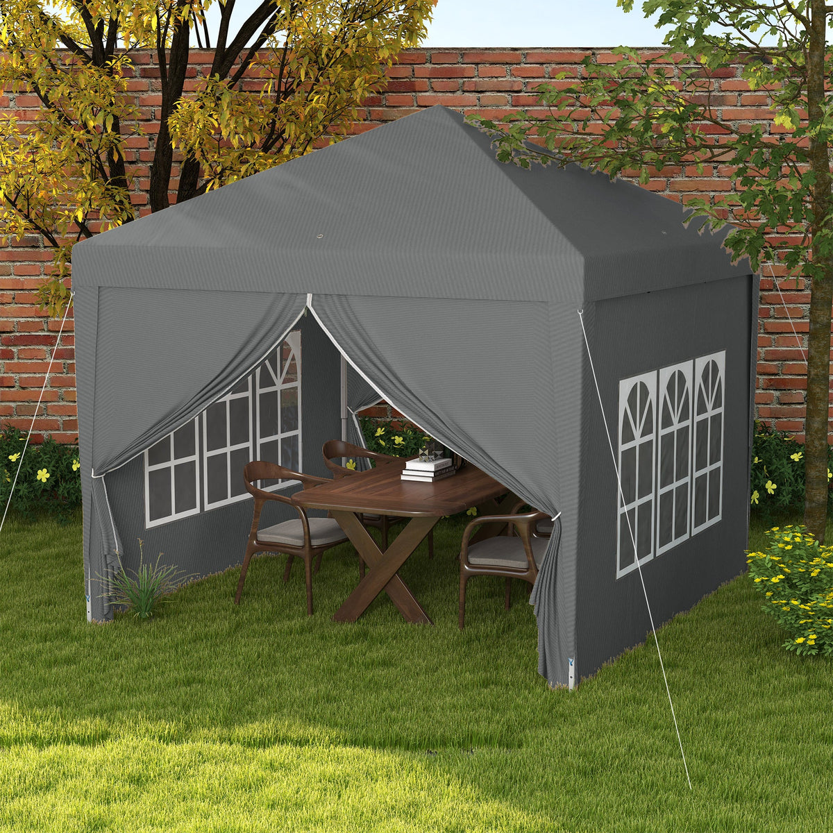 EasyComfort 3x3 m opvouwbaar paviljoen met 4 zijpanelen