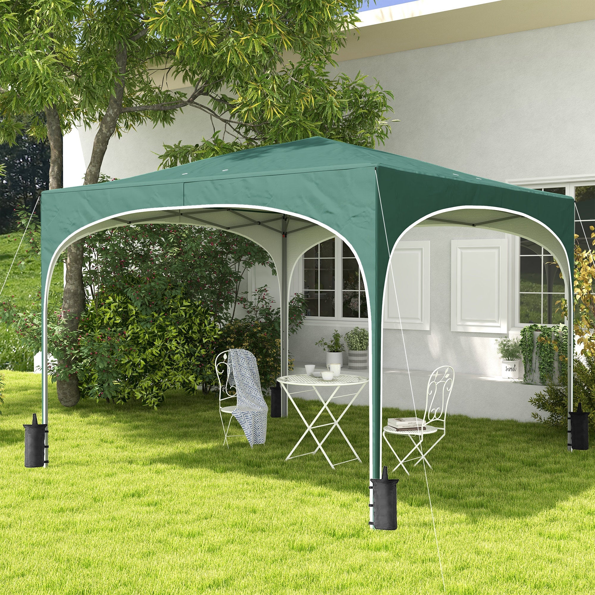 EasyComfort Gazebo verstelbaar 295 x 295 cm groen