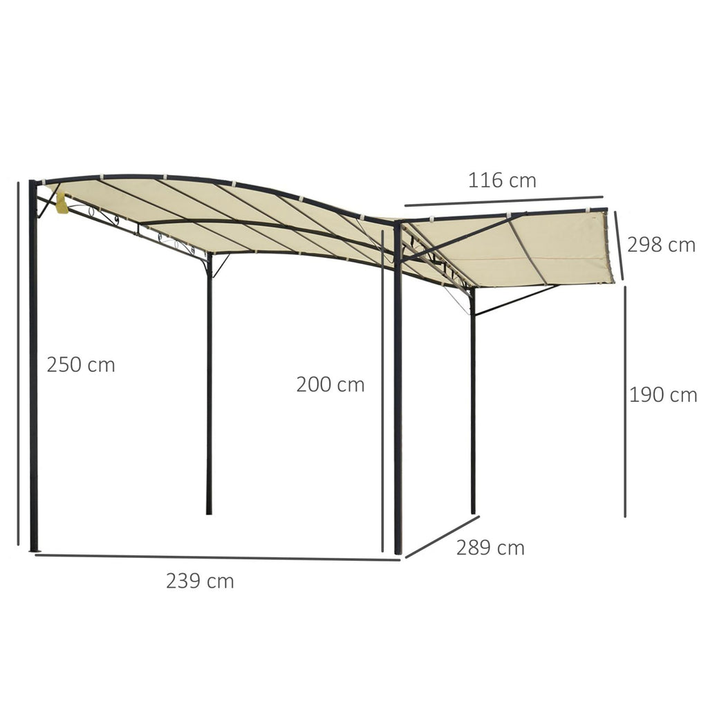 EasyComfort Pergola met anti-UV doek en stalen frame, 3 x 2,5 m, beige