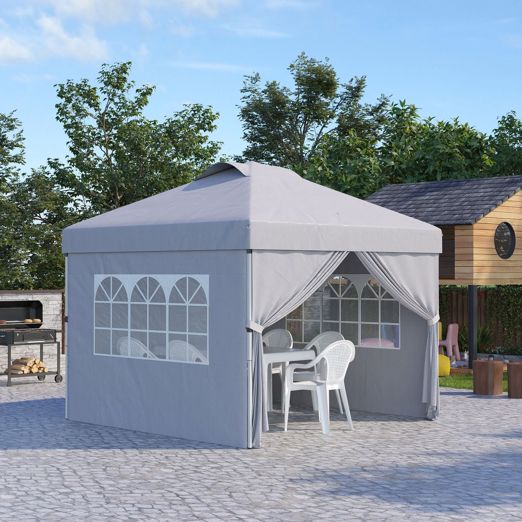 EasyComfort Gazebo inklapbaar 3x3 m, verstelbare hoogte (3 niveaus)