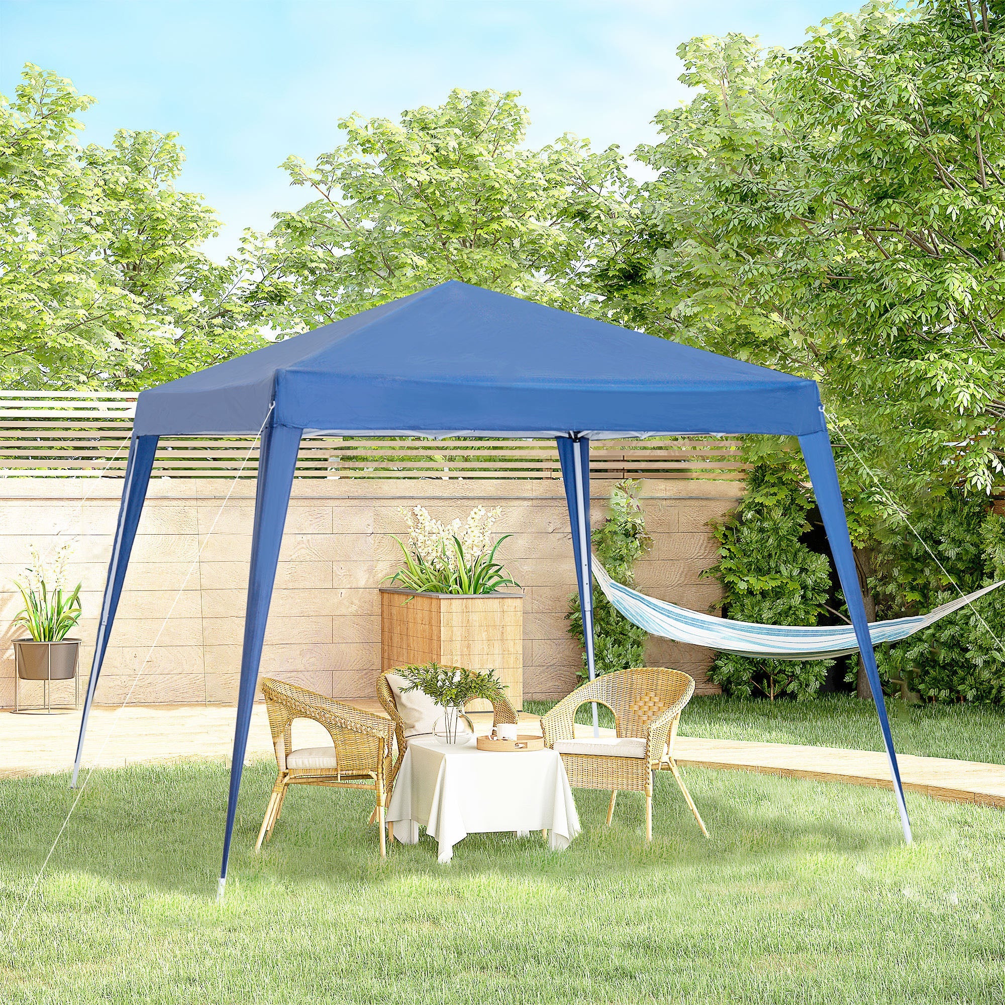 EasyComfort Gazebo vouwbaar 2,4x2,4 m blauw