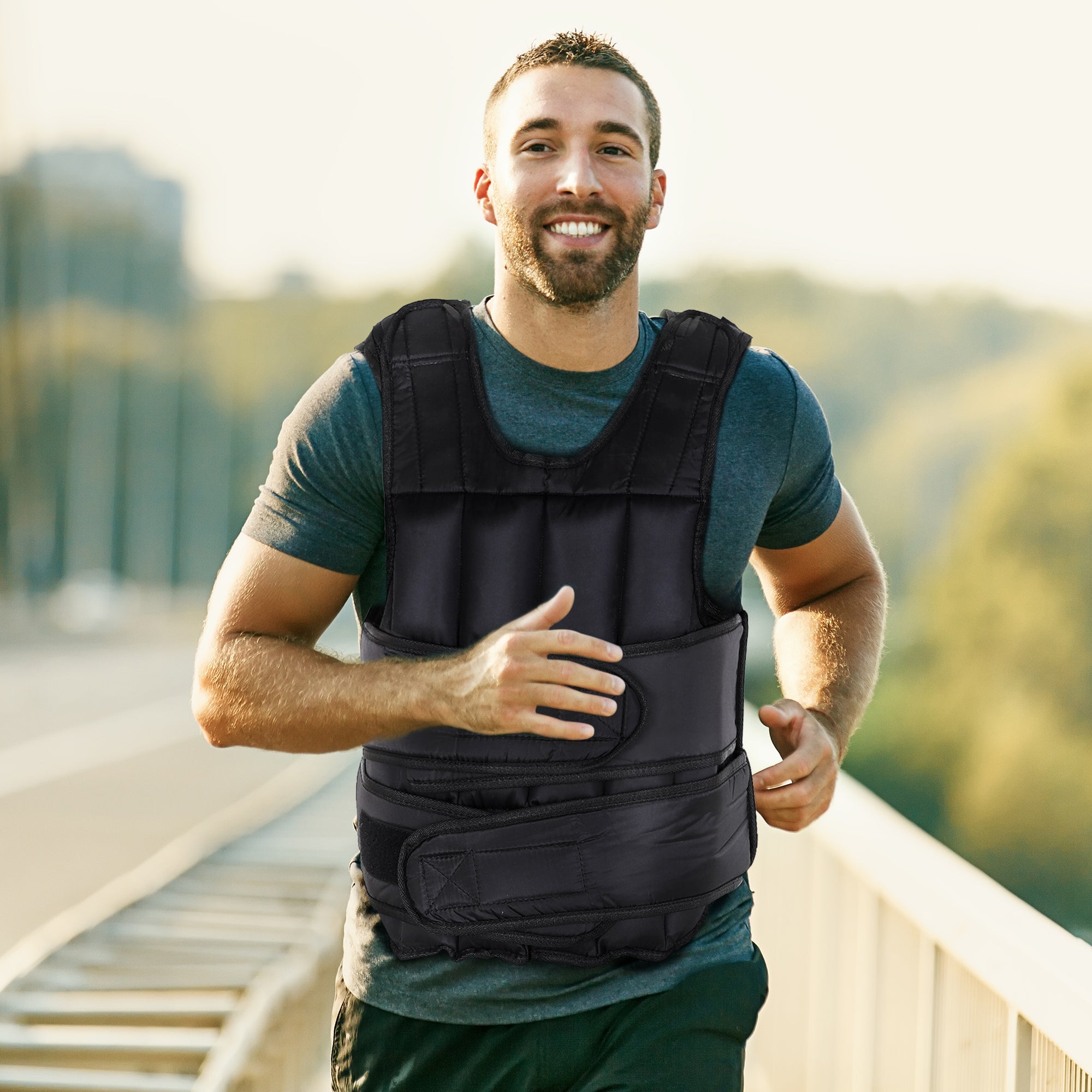 EasyComfort 20 kg gewichtsvest met 38 gewichten - zwart