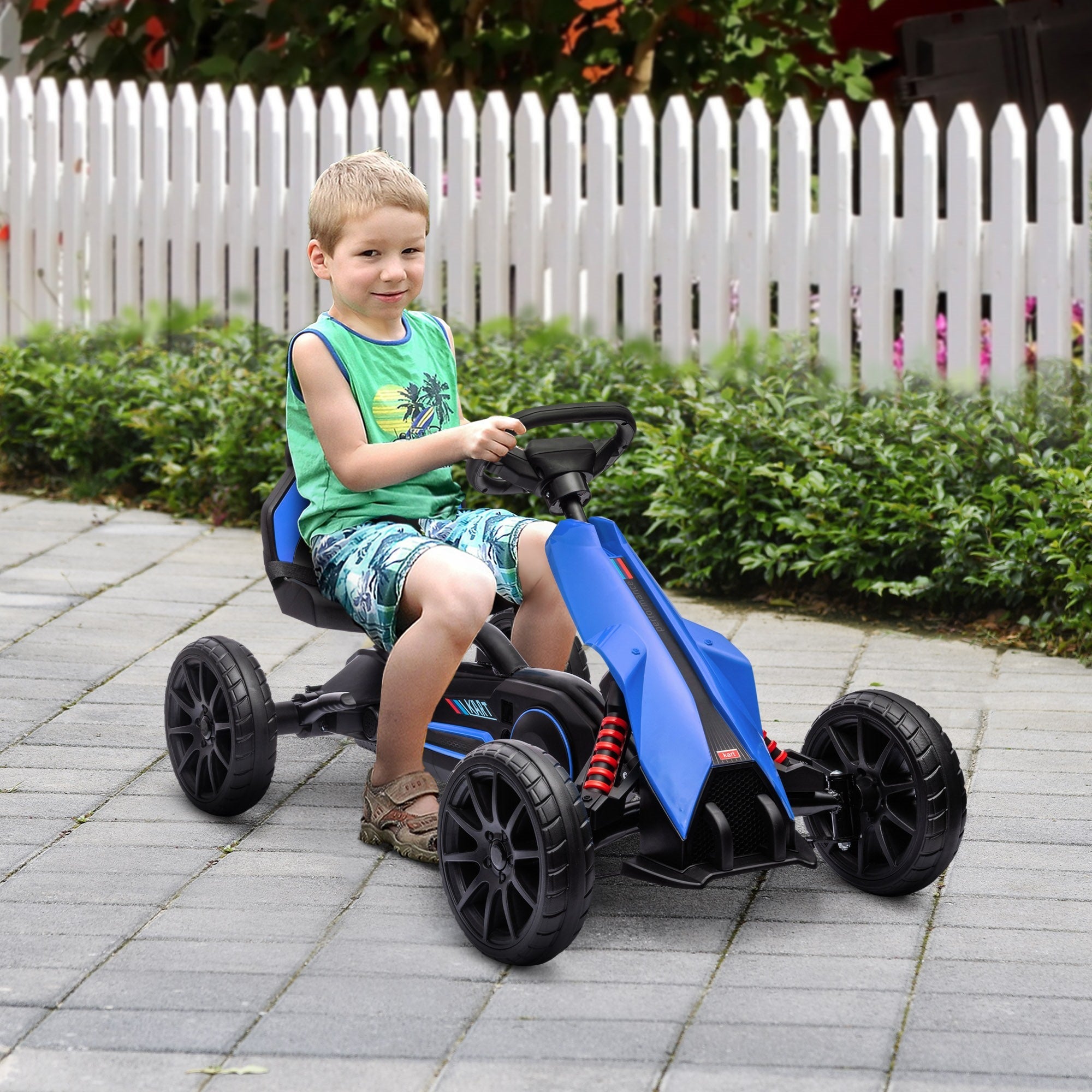 EasyComfort Go Kart trapauto 3–8 jaar, verstelbare stoel, EVA-wielen, 100x58x58.5 cm
