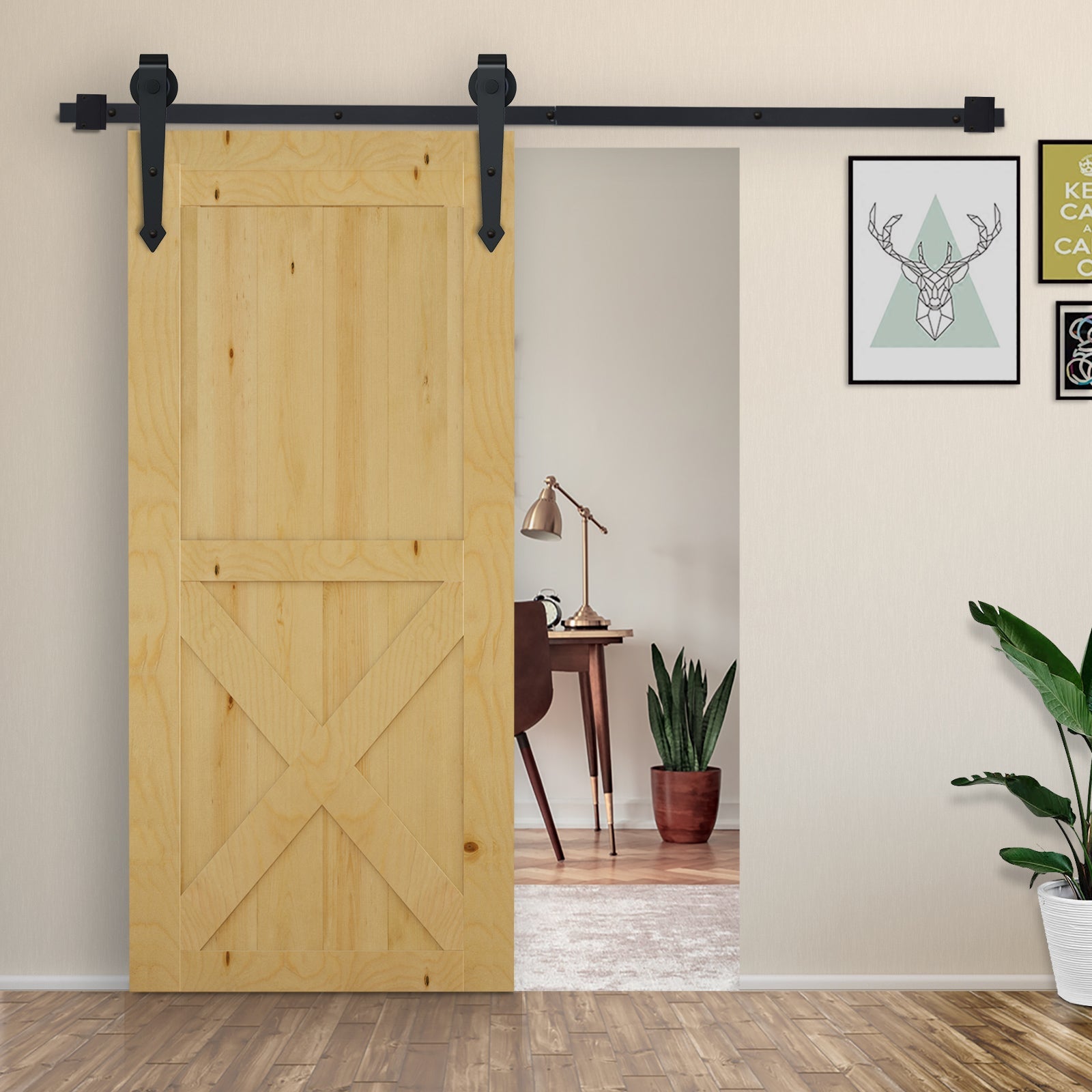 EasyComfort schuifdeursysteem 200 cm zwart (100 kg)