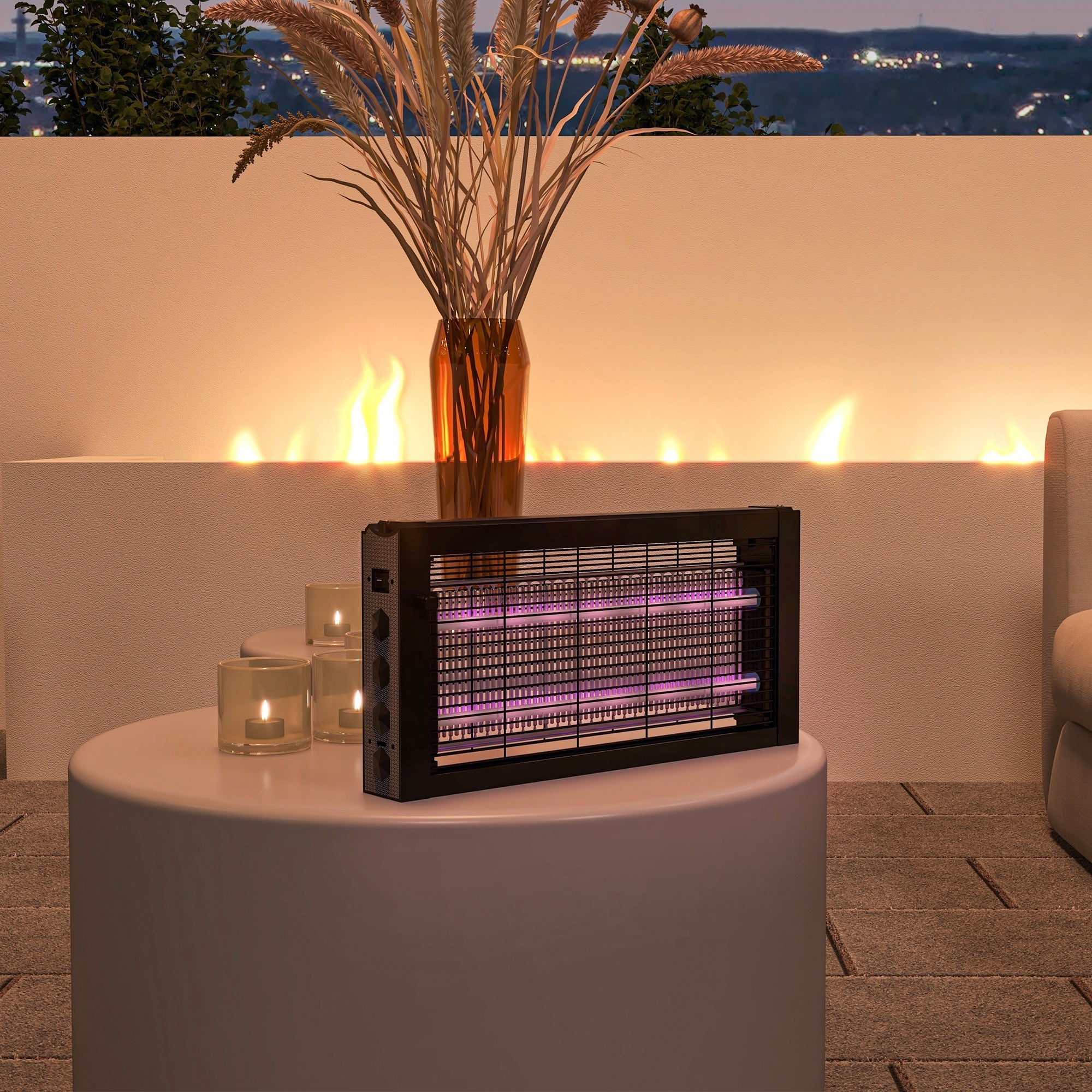 EasyComfort Lampada Antizanzare per Interno 8W with Catenella e Rete di Protezione, 49x6x25 cm, black