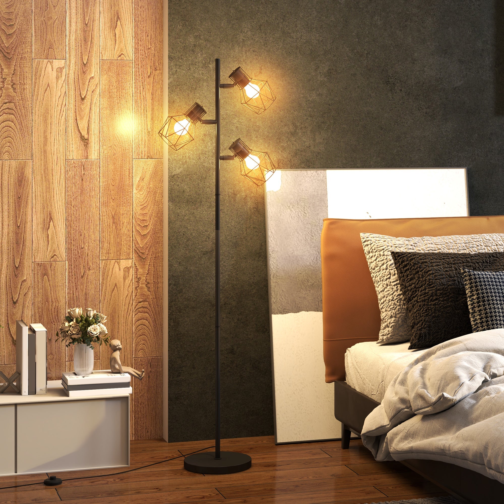 EasyComfort Vloerlamp 3x verstelbare spots 40W, metaal, 41x28x169 cm