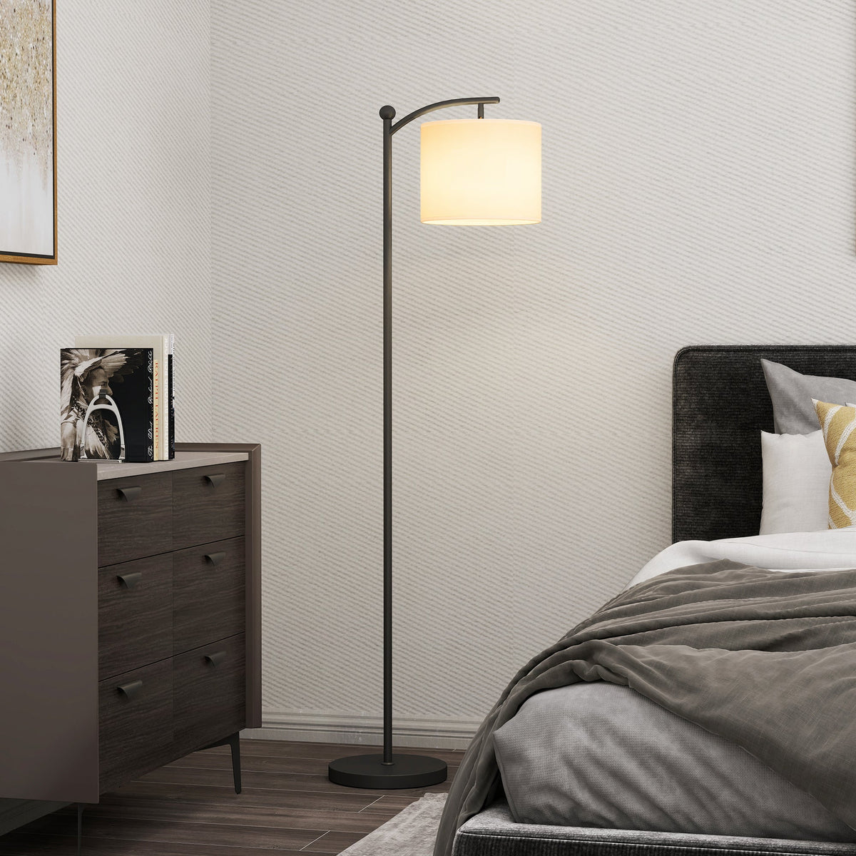 EasyComfort LED-vloerlamp dimbaar – 11 kleurtemperaturen, 11 helderheidsniveaus, timer (zwart)