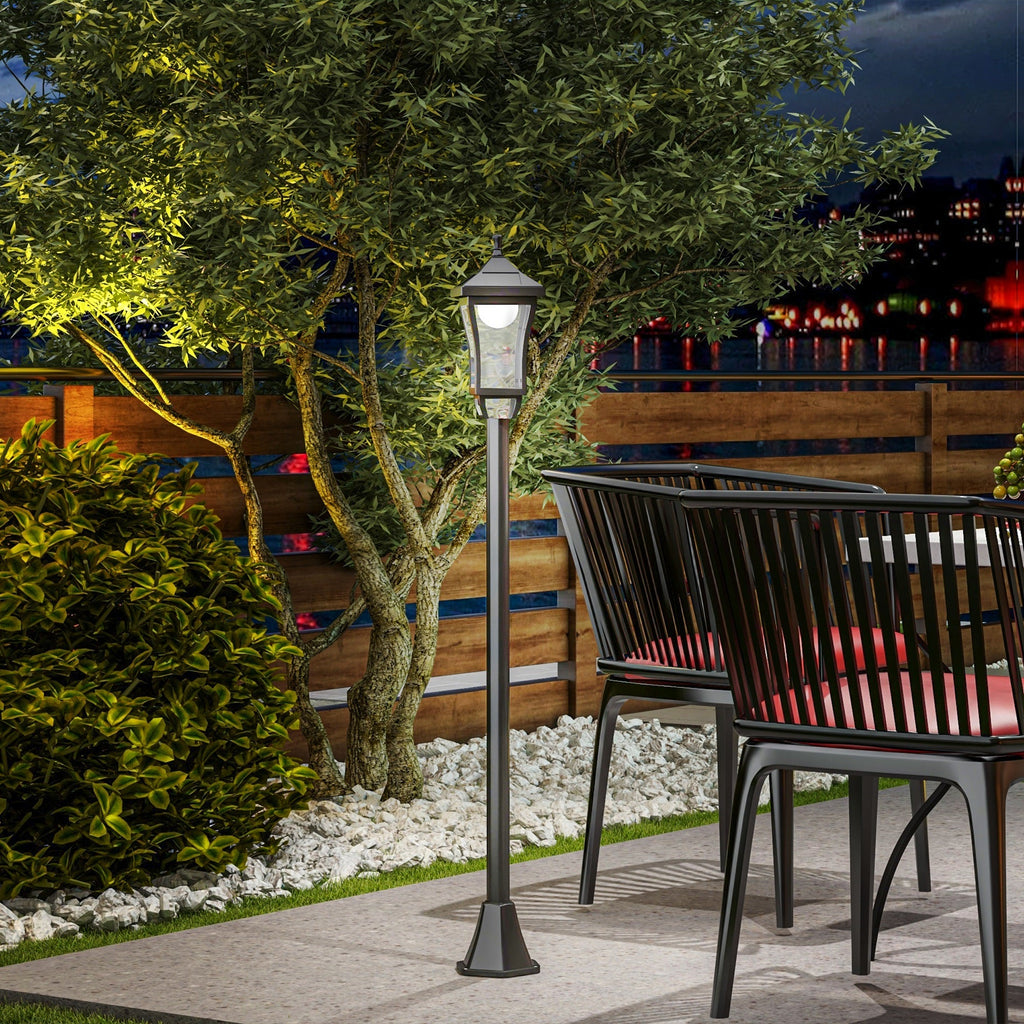 EasyComfort Tuinlamp (zonne) 6 uur autonomie, 15x15x127 cm, zwart