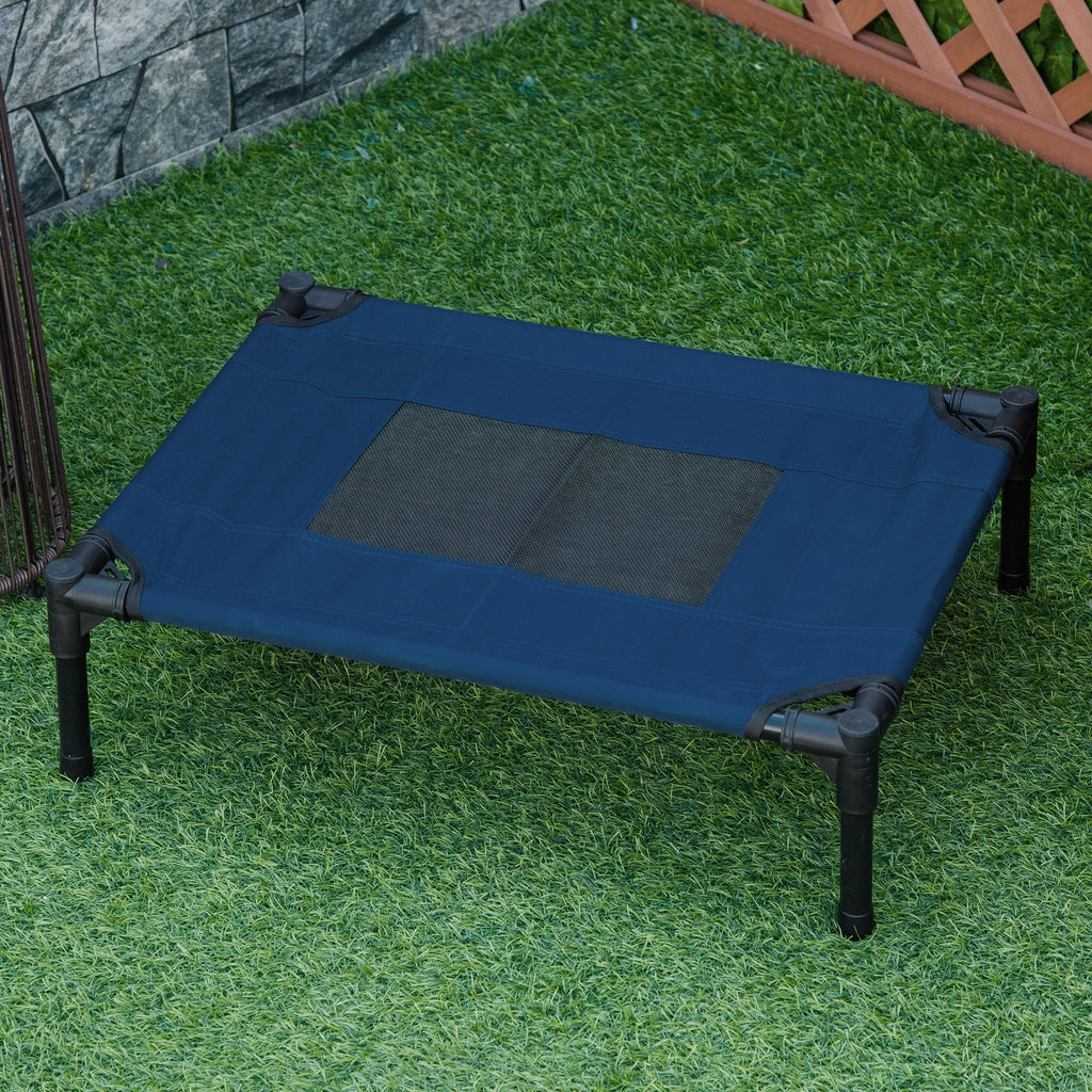 EasyComfort Lettino per Cani Rialzato con Seduta Traspirante, in Acciaio e Tessuto, 61x46x18 cm, Marrone e Nero