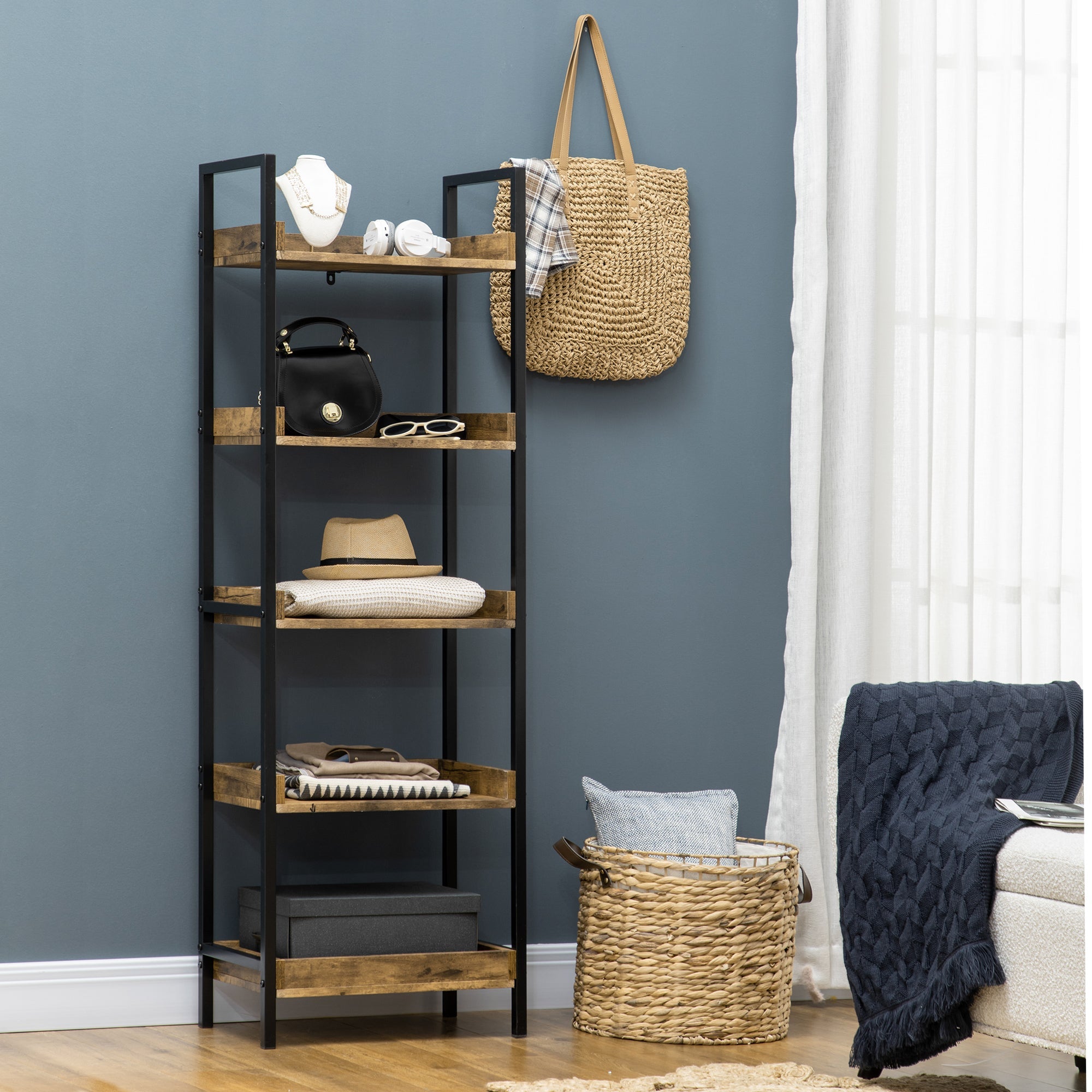 EasyComfort Boekenkast 5 planken 48x30x155 cm