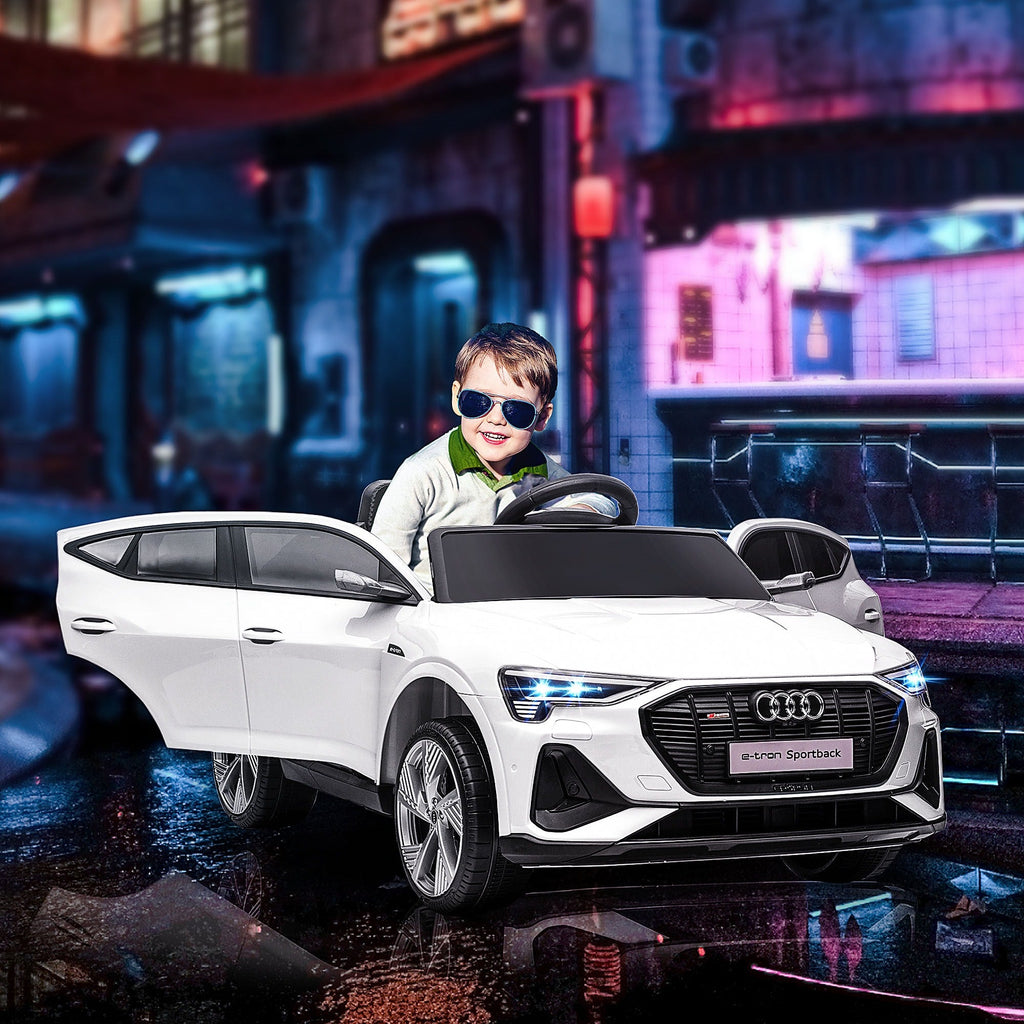 EasyComfort Auto Elettrica per Bambini 3-5 Anni, Macchina 12V with Telecomando e Luci Colorate, Velocità Fino a 8km/h, white