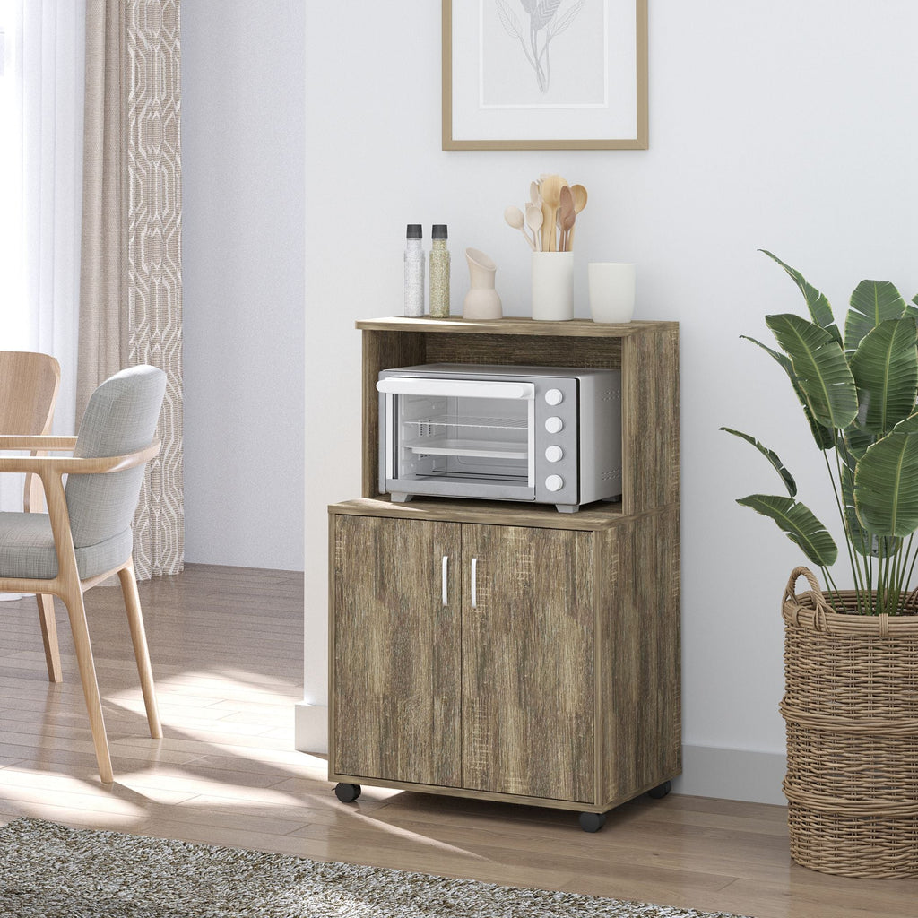 EasyComfort Multifunctioneel keukenkastje met wielen 60,4x40,3x97 cm